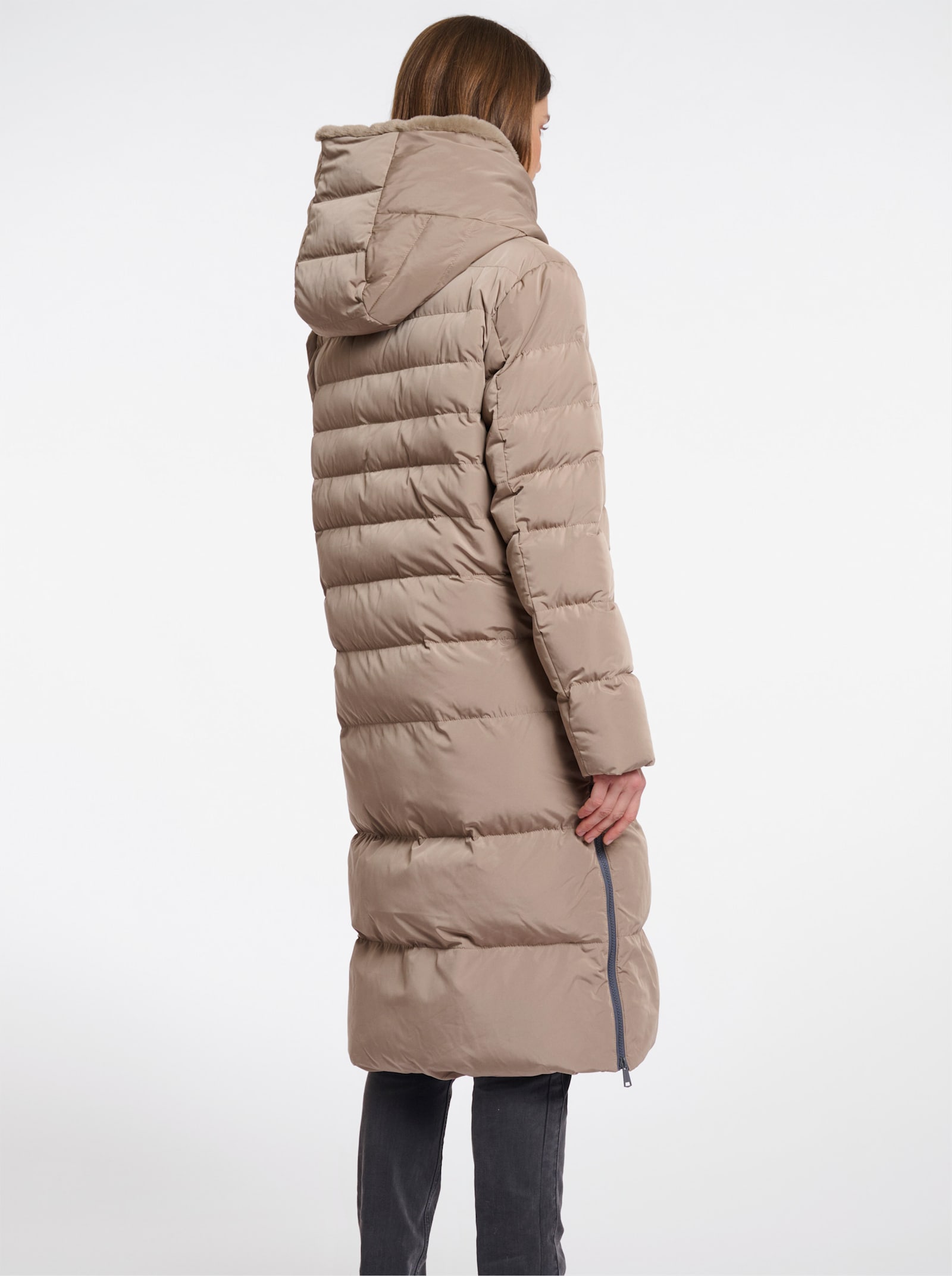 Rino & Pelle Steppmantel mit 2-Wege-Zipper - sesam