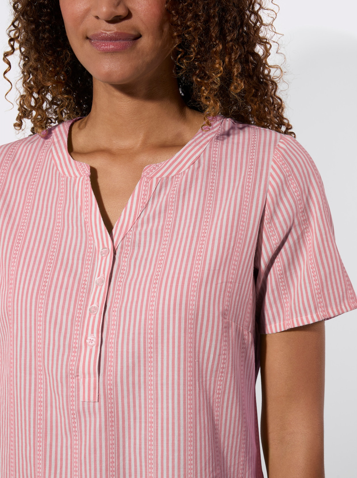 Gestreifte Bluse - flamingo-gestreift