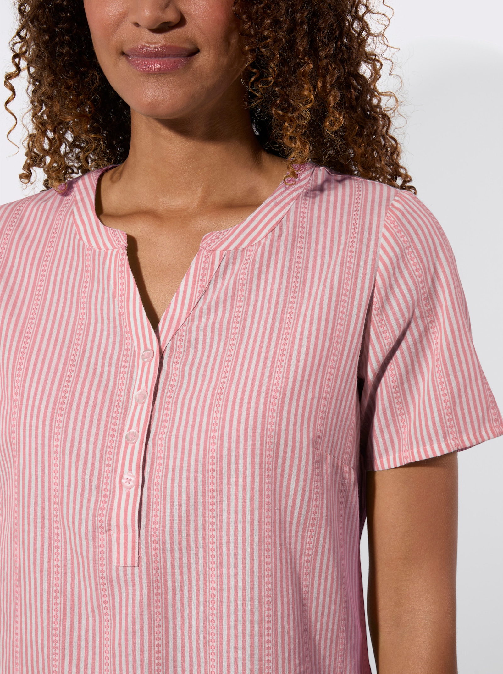 Gestreifte Bluse in Schlupfform - flamingo-gestreift