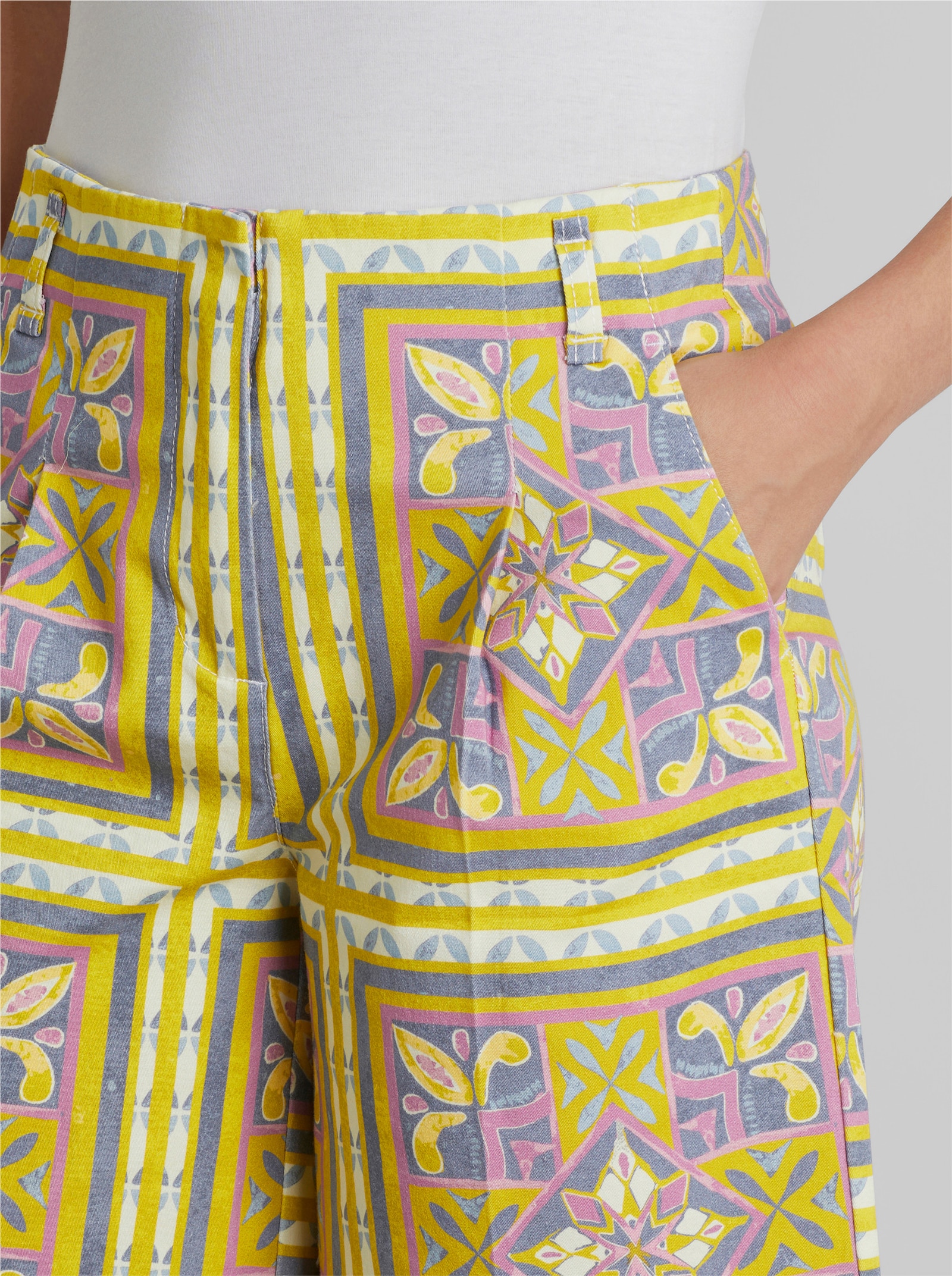 heine Bermudas mit angesagtem Druck - limone-taubenblau-bedruckt