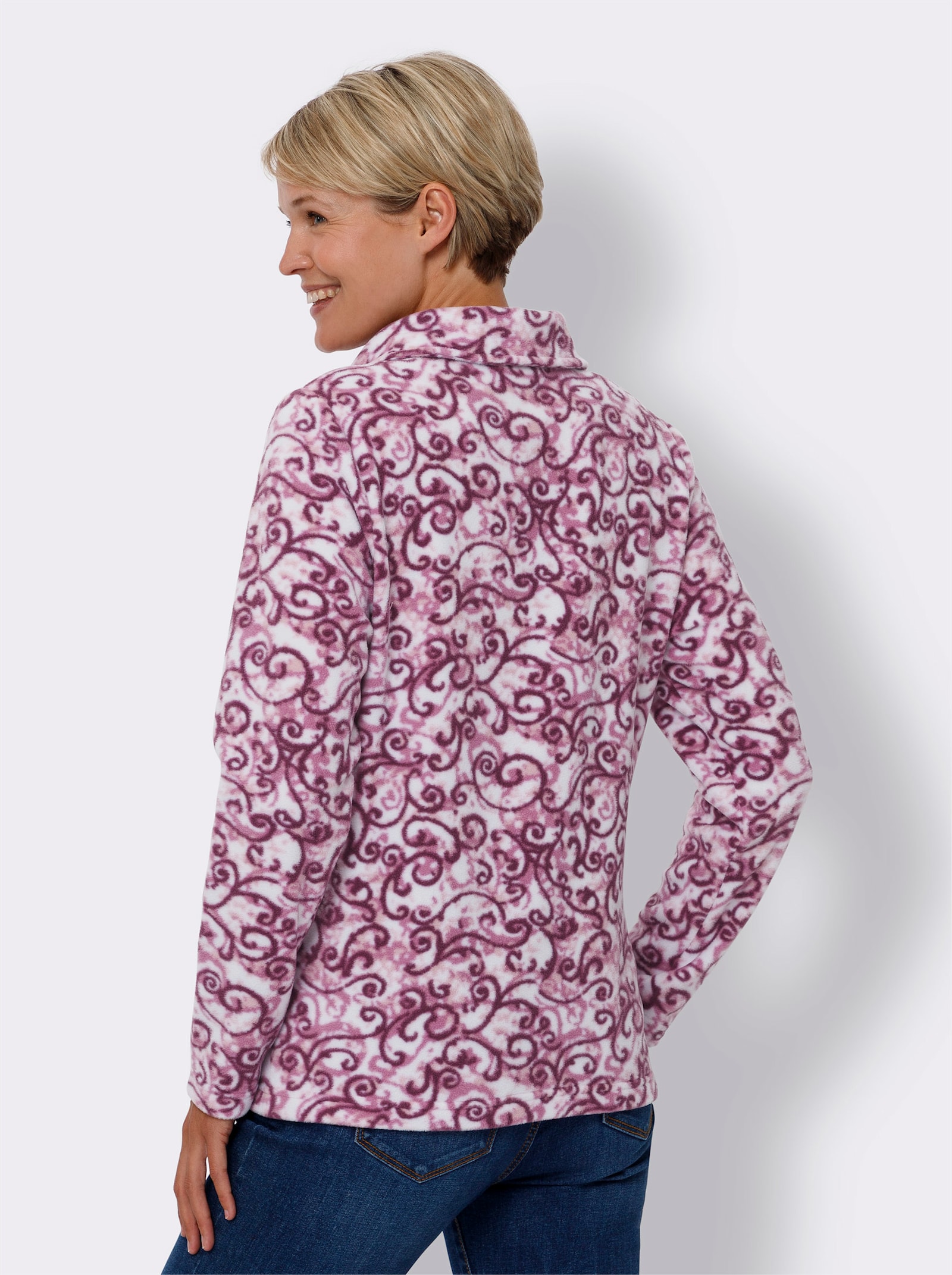 Fleeceshirt - orchidee-violett-bedruckt