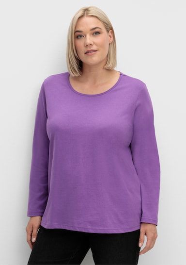 Langarmshirt in reiner Baumwolle - lila