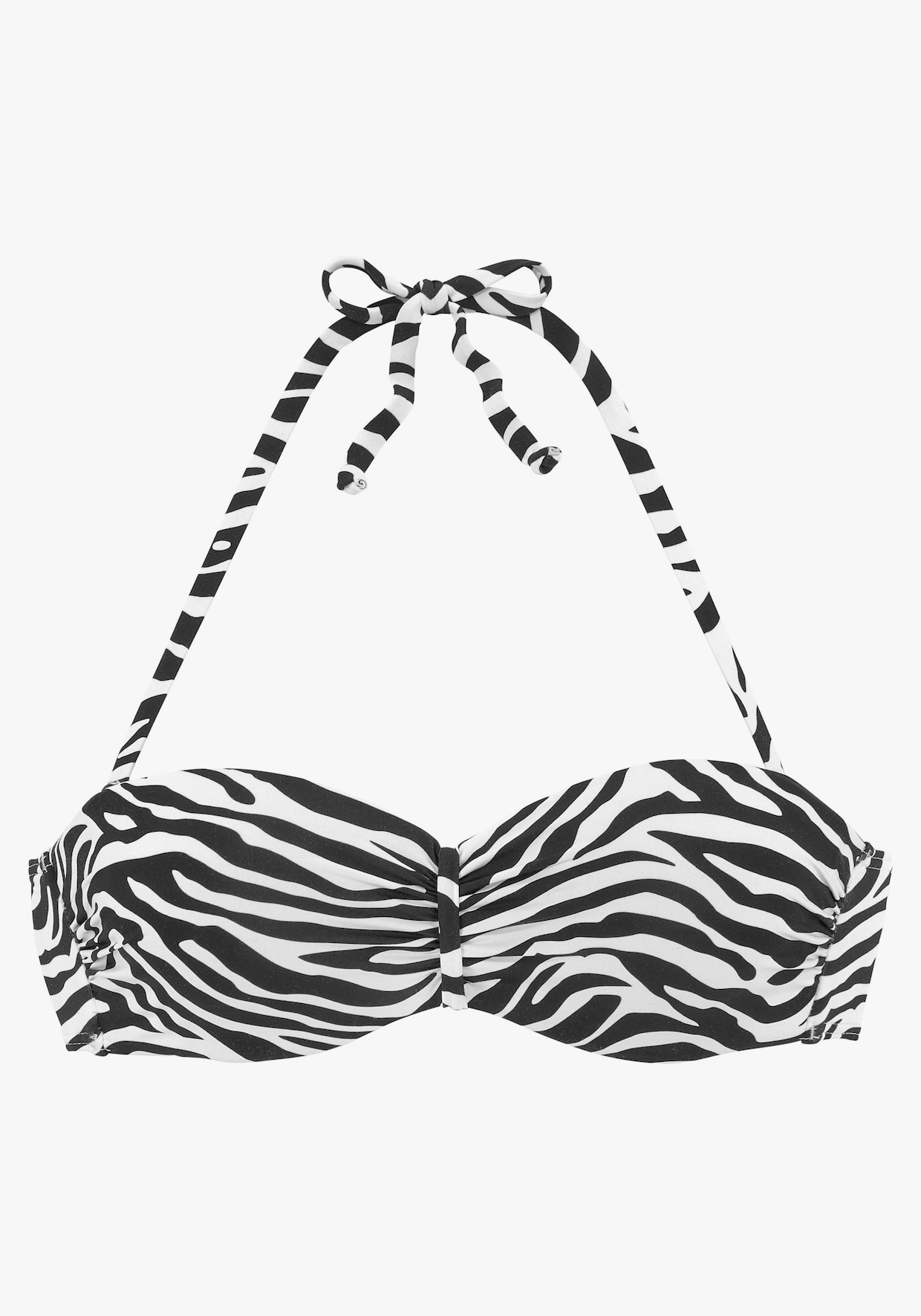 Venice Beach Bügel-Bandeau-Bikini-Top - schwarz-weiss