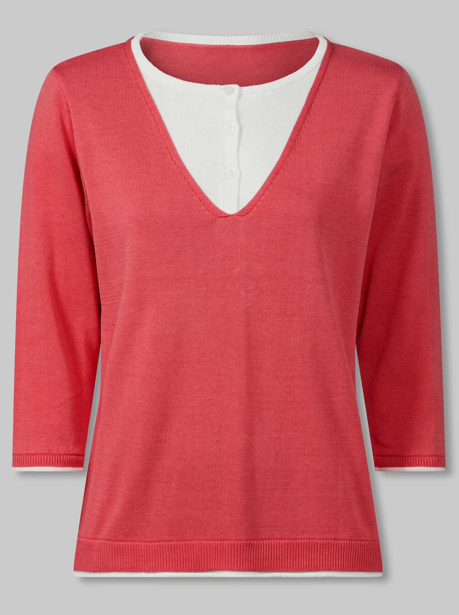 heine Pullover in 2-in-1-Optik - koralle