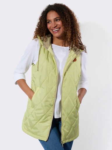 Steppweste mit Kapuze, pflegeleicht - pistazie