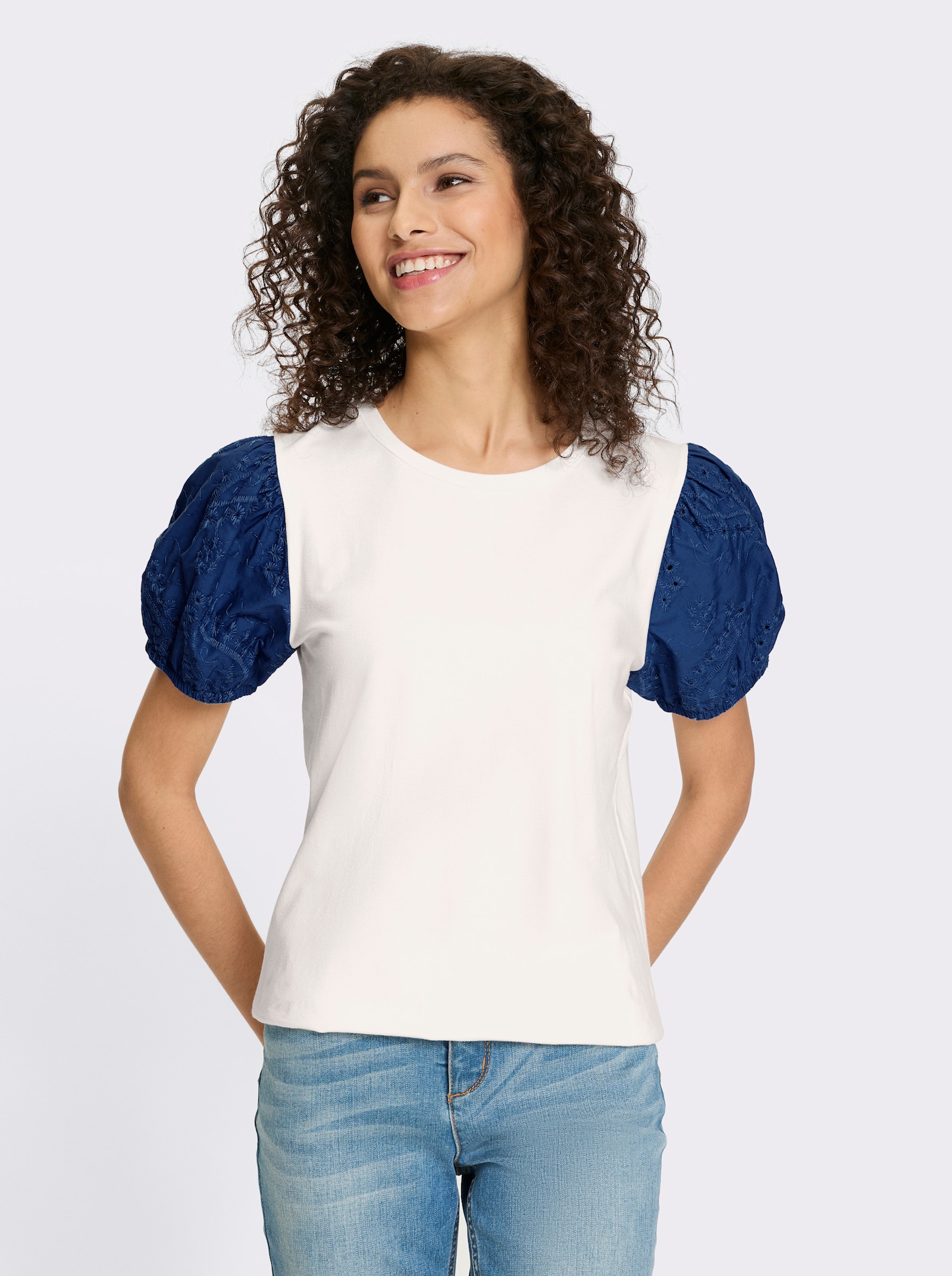 heine Shirt mit Stickerei - ecru