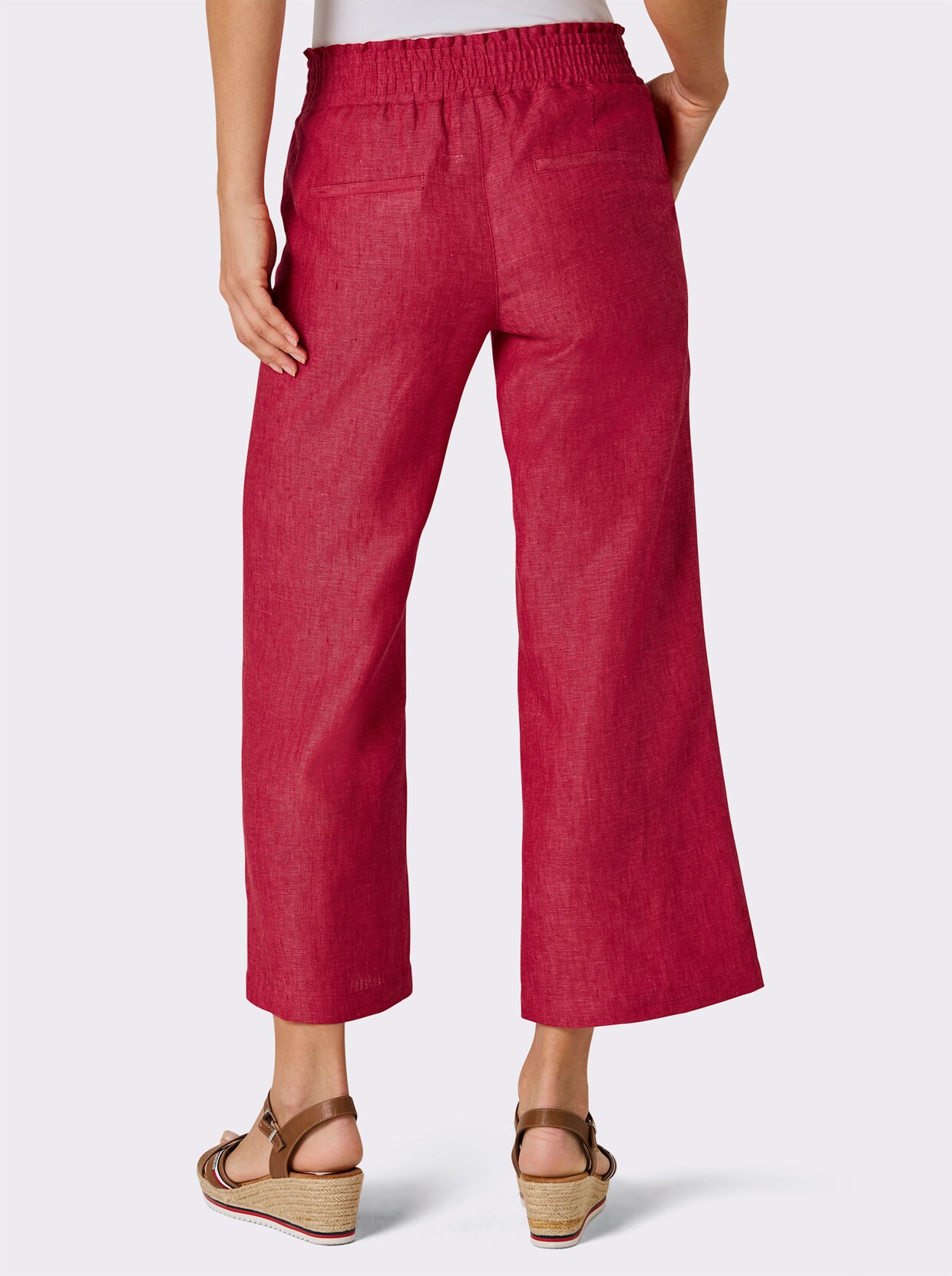 CREATION L PREMIUM Leinenhose - rot-meliert