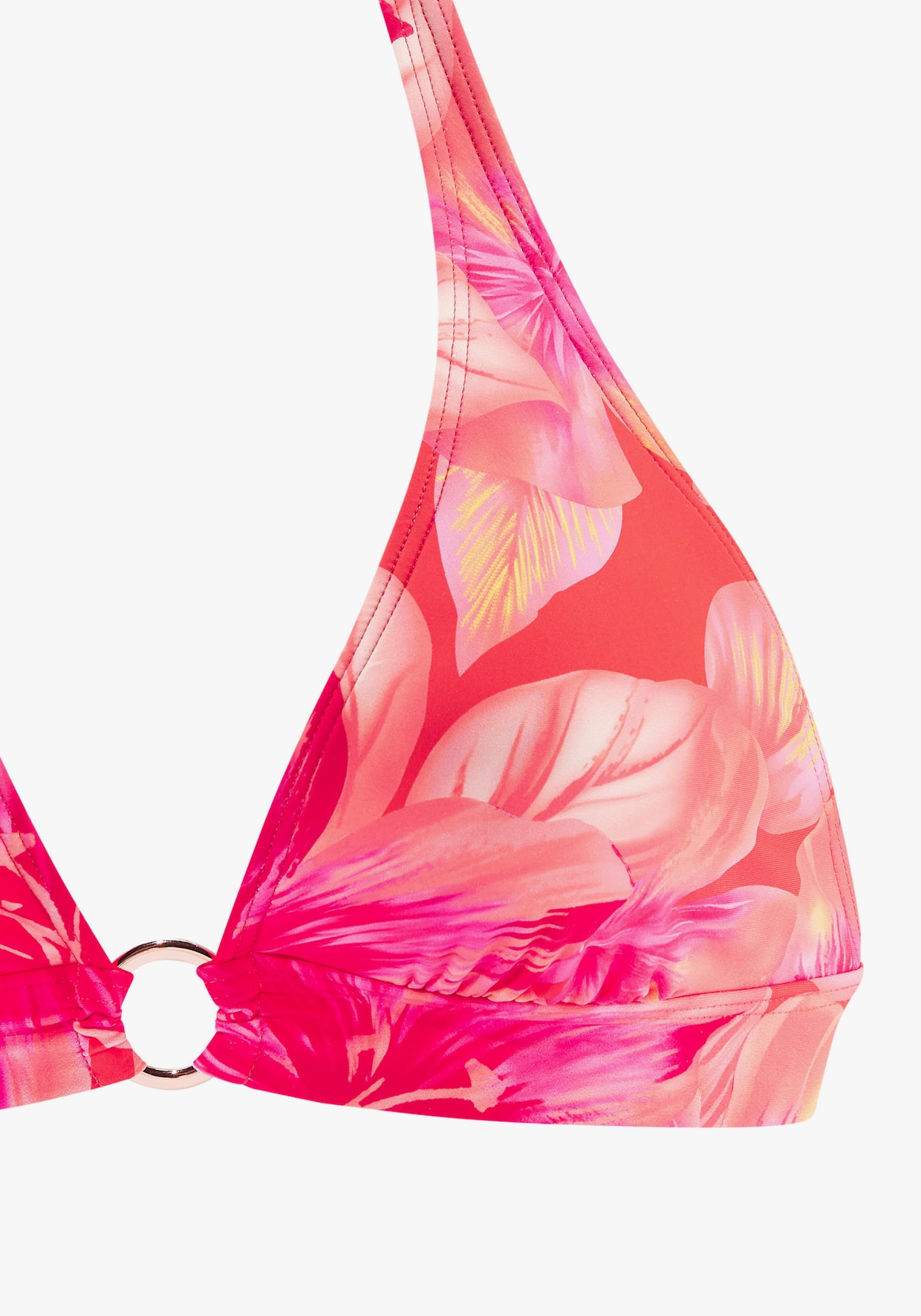 s.Oliver Haut de bikini triangle - pêche imprimé