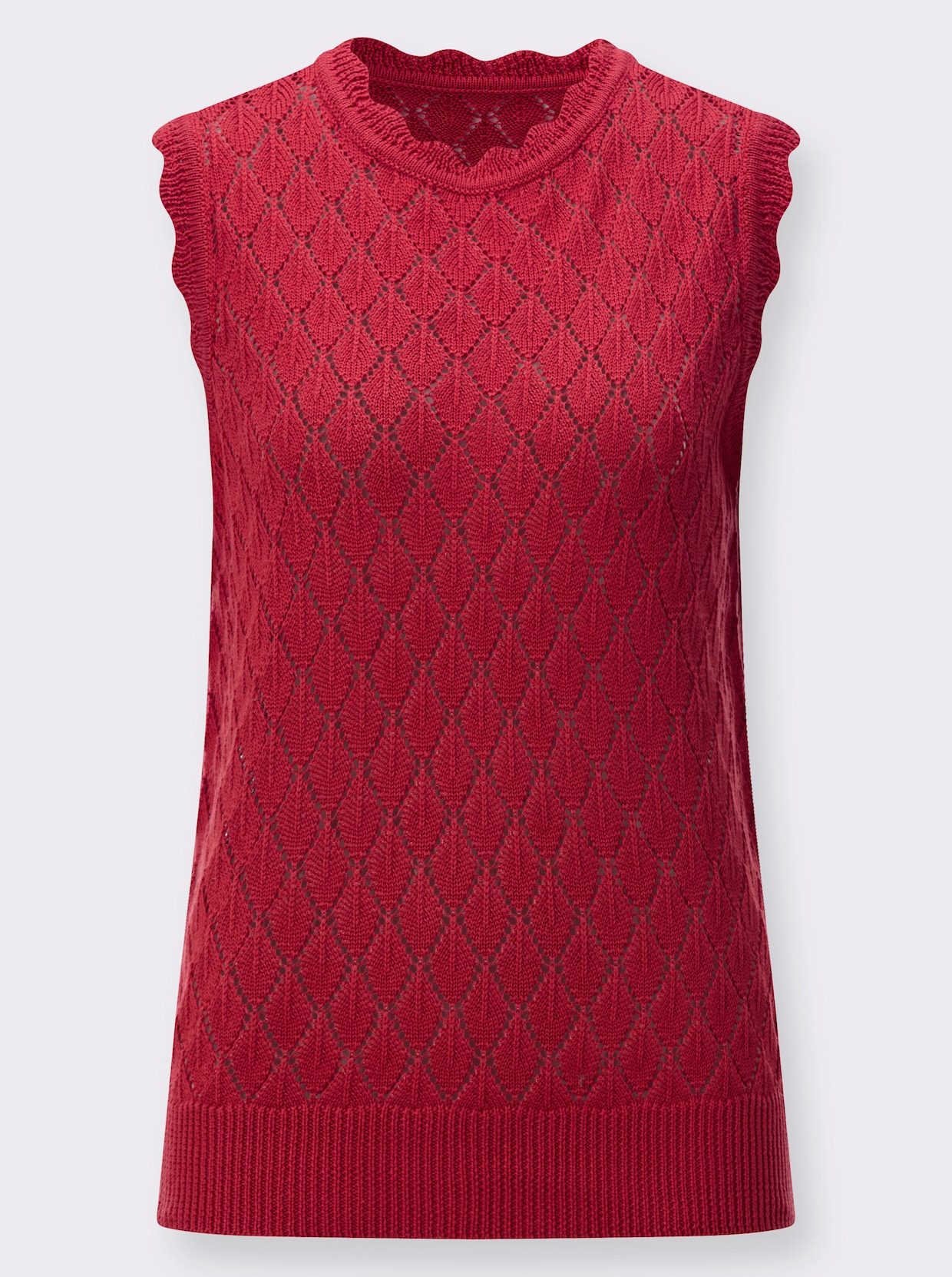 Pullunder im Ajourmuster - erdbeere