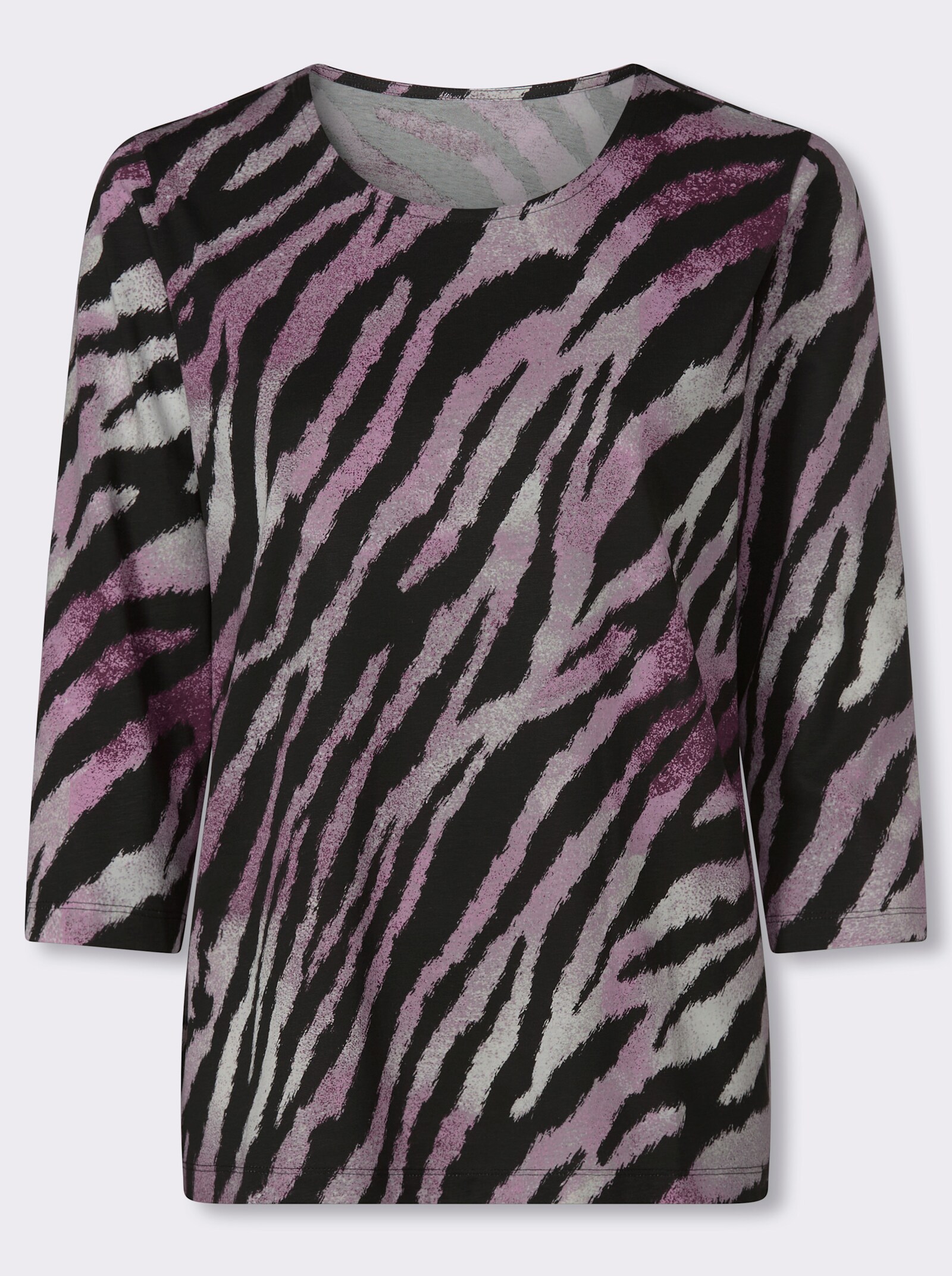 3/4-Arm-Shirt im Animal-Dessin - burgund-schwarz-bedruckt
