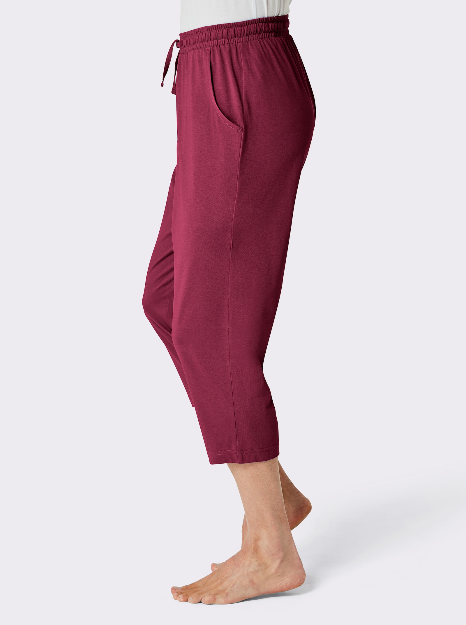 wäschepur men Hose 3/4-lang - bordeaux + schwarz