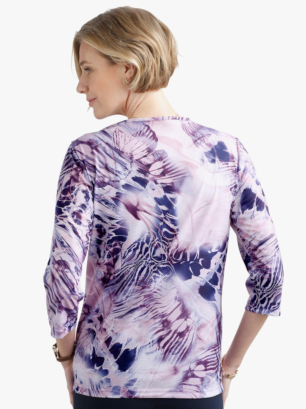 Shirt met print - nachtblauw-roze geprint