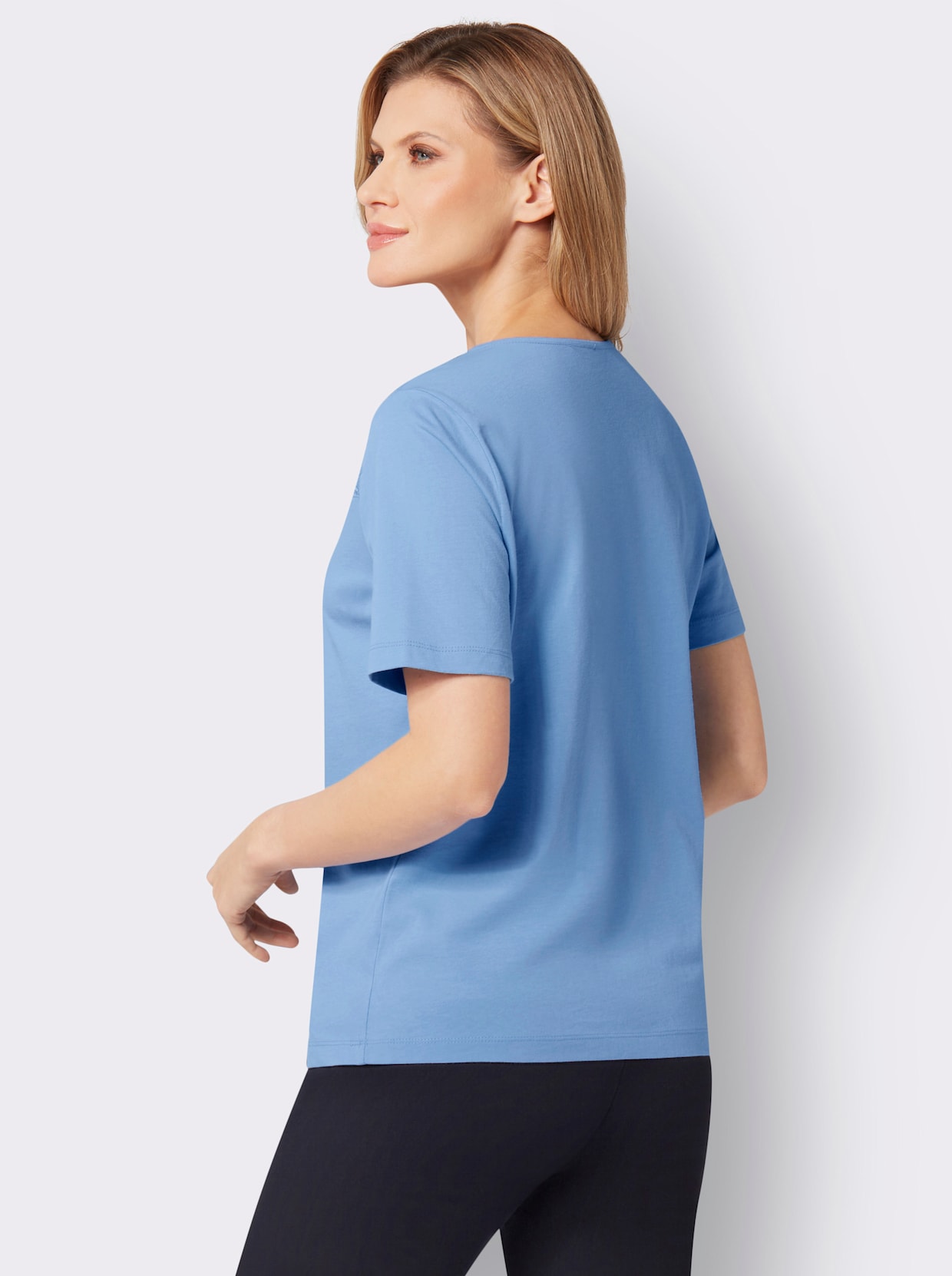 Kurzarm-Shirt - himmelblau