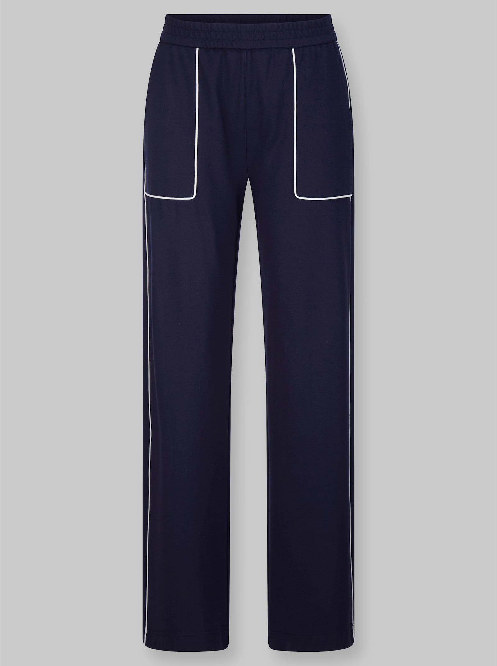 heine Jerseyhose mit Kontrast-Paspeln - marine