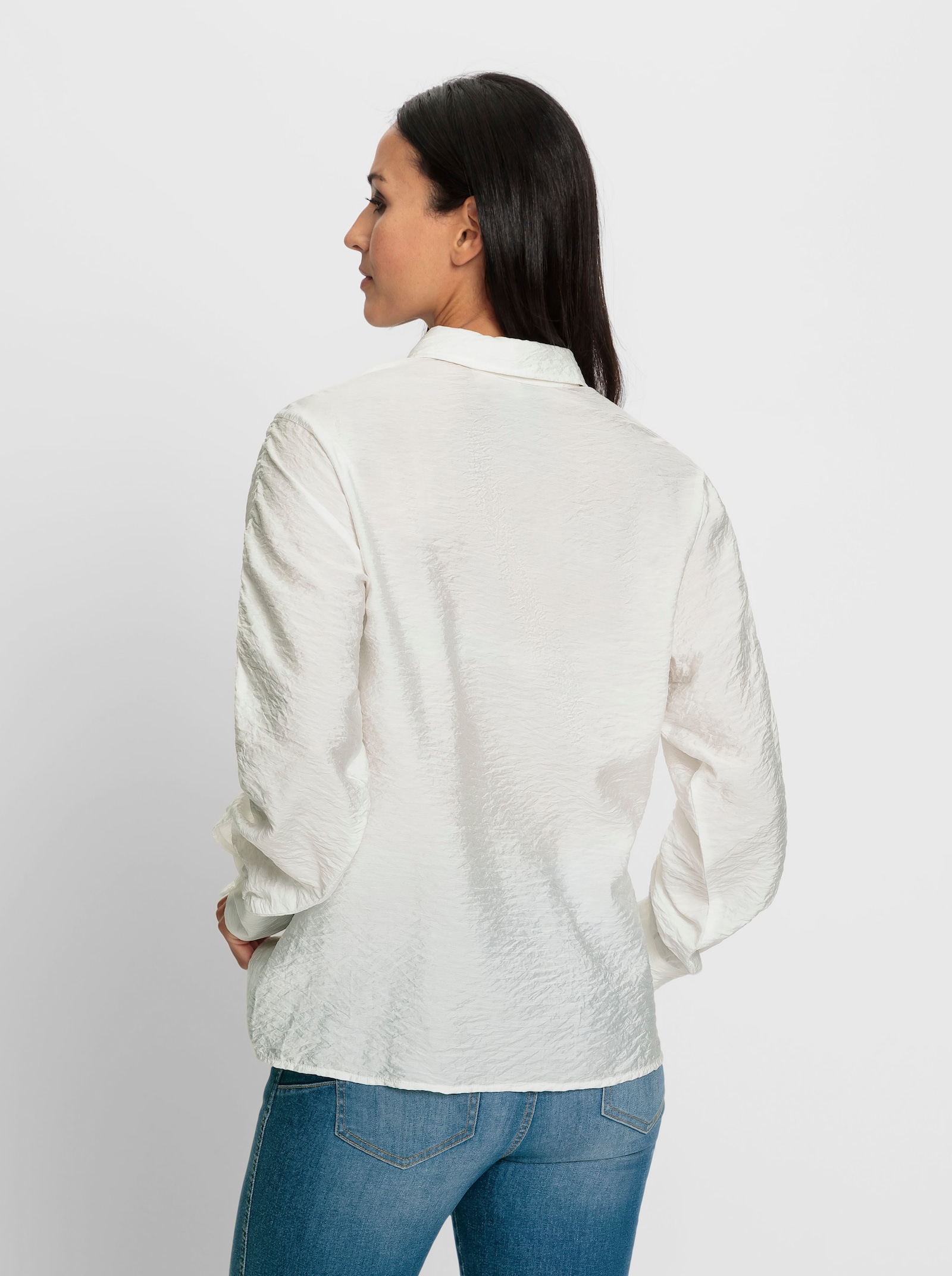 heine Crinklebluse mit Raffungen - ecru