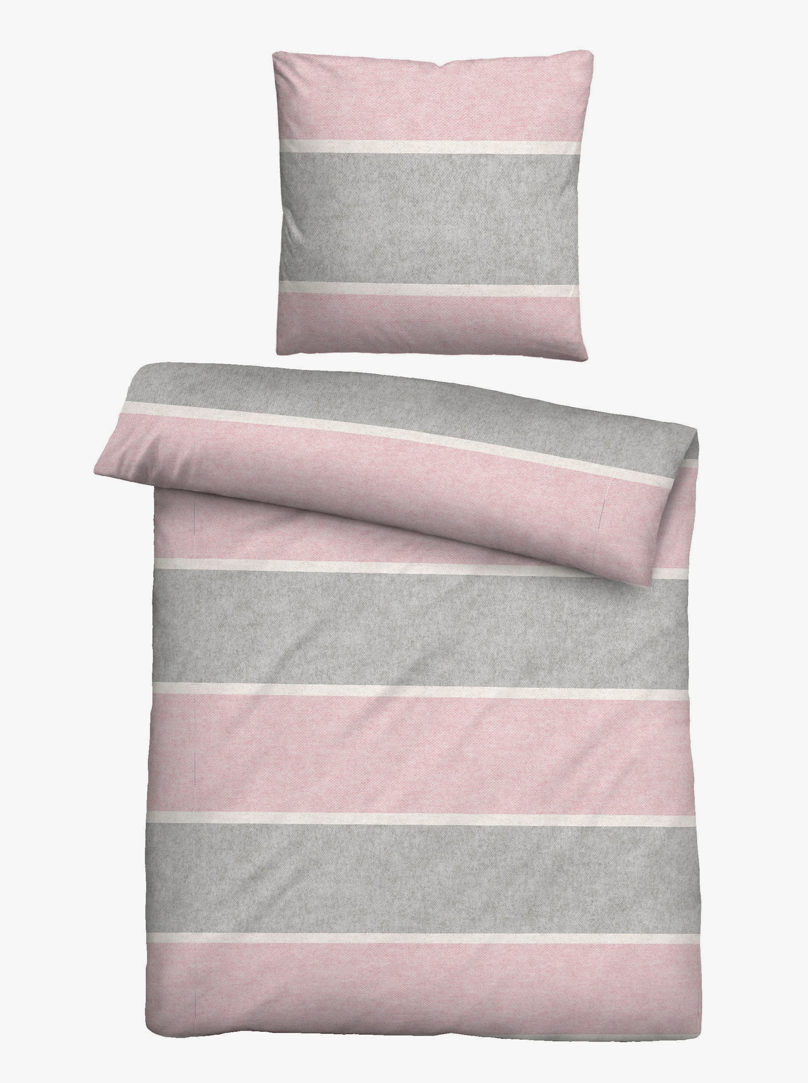 Biberna Bettwäsche - rosa-grau