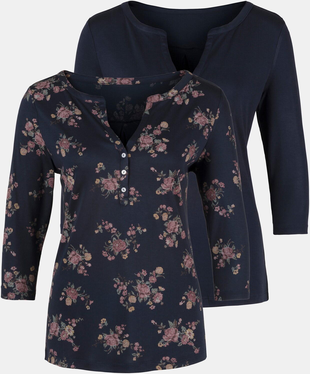 LASCANA Shirt met 3/4-mouw - navy