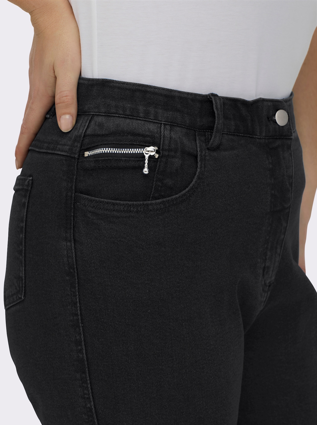 5-Pocket-Jeans gerade geschnitten - schwarz