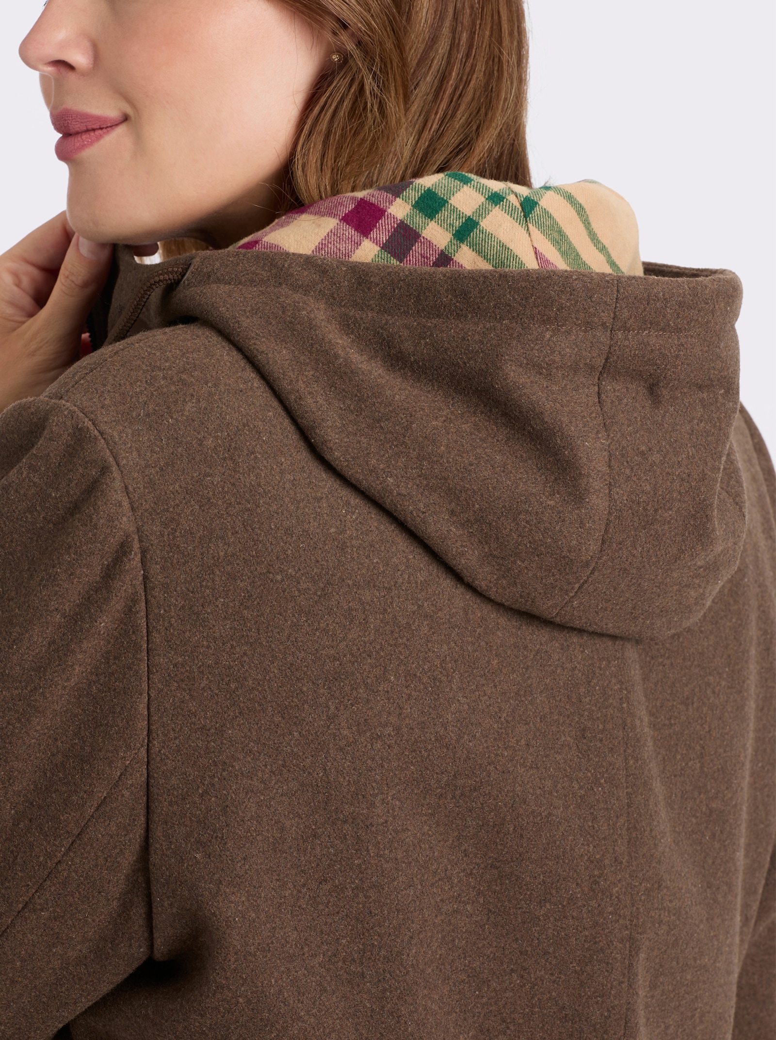 sheego Dufflecoat mit Knebel- und Reißverschluss - schoko