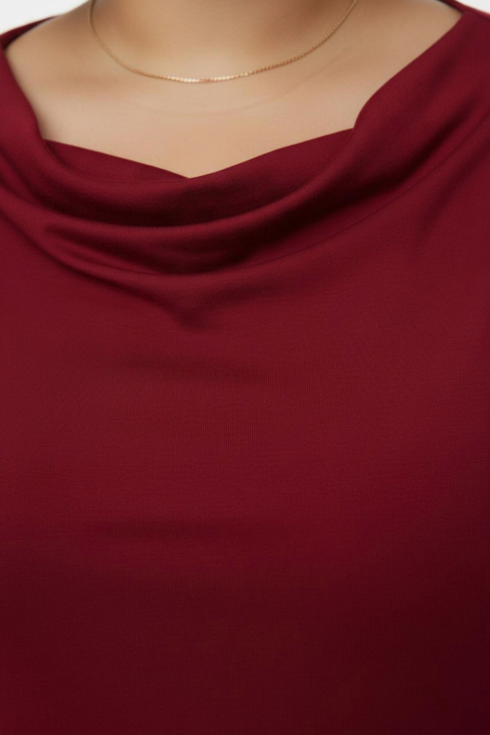 Wasserfallshirt mit 3/4-langen Ärmeln - rot