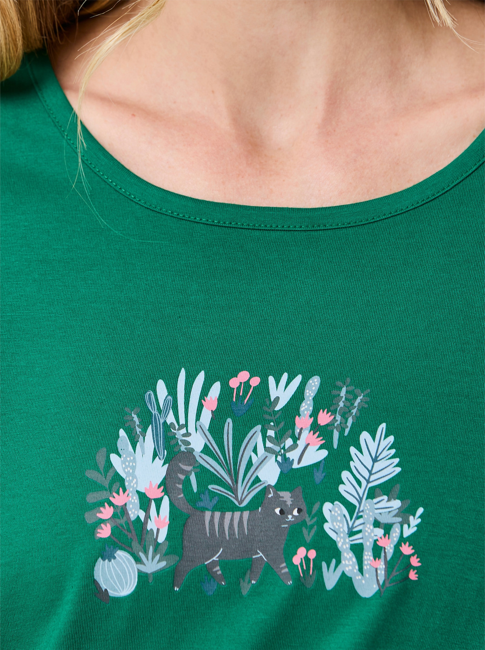 Comtessa Nachthemden - grün + hellgrau