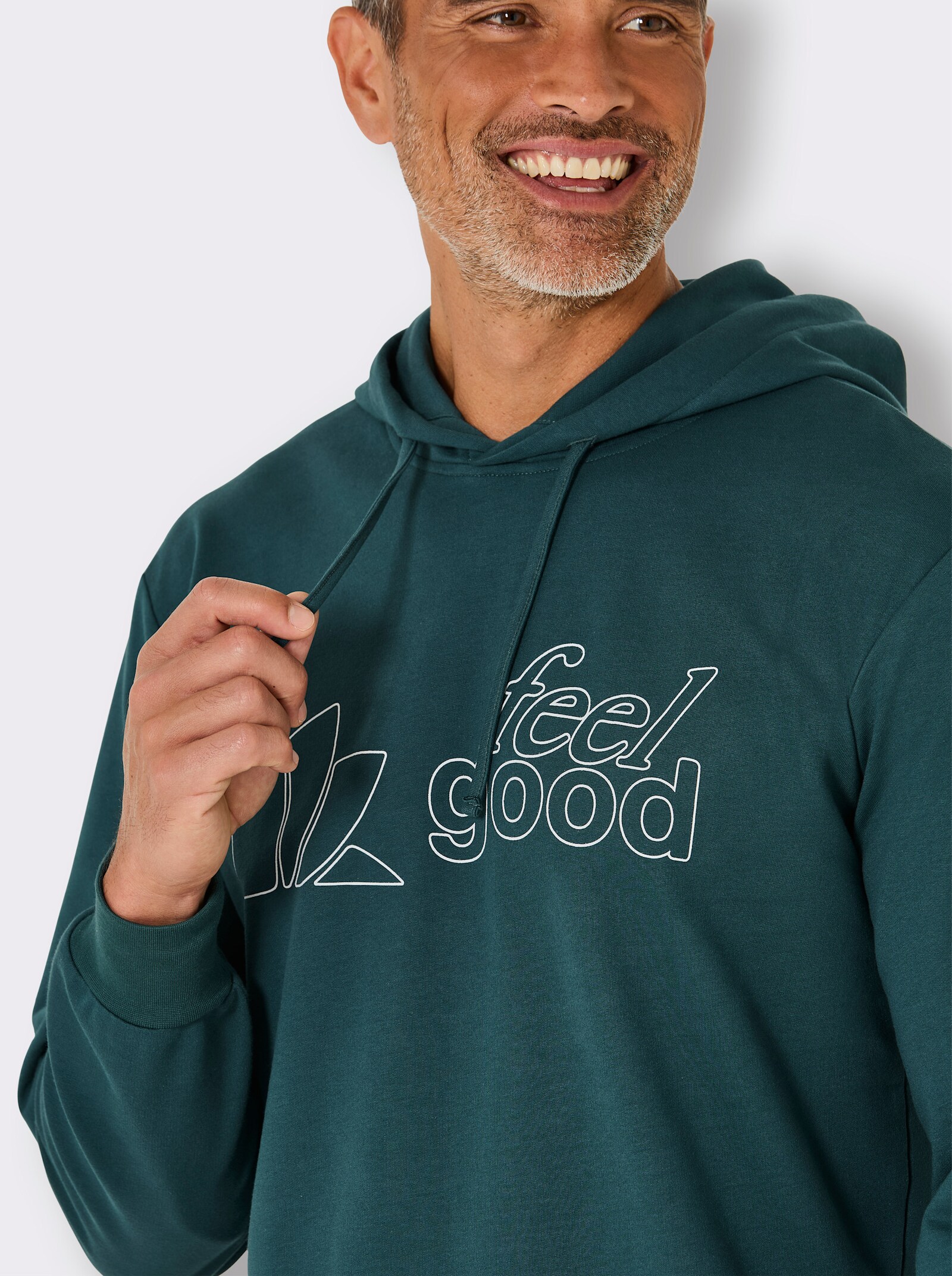 feel good Sweatshirt - petrol-weiß