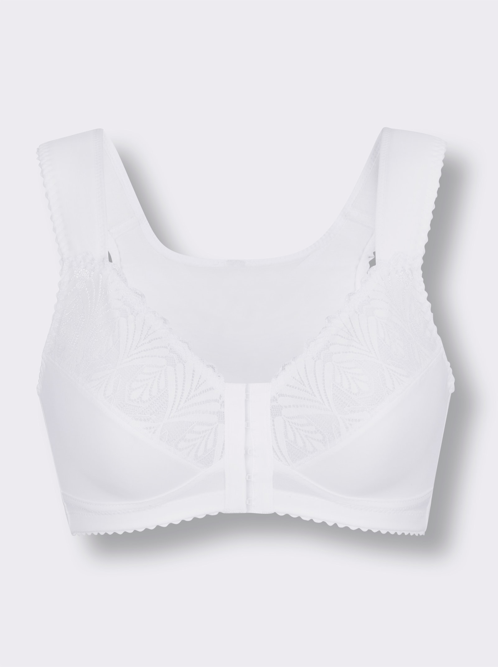 wäschepur Vorderverschluss-BH ohne Bügel mit wattierten Trägern - weiss