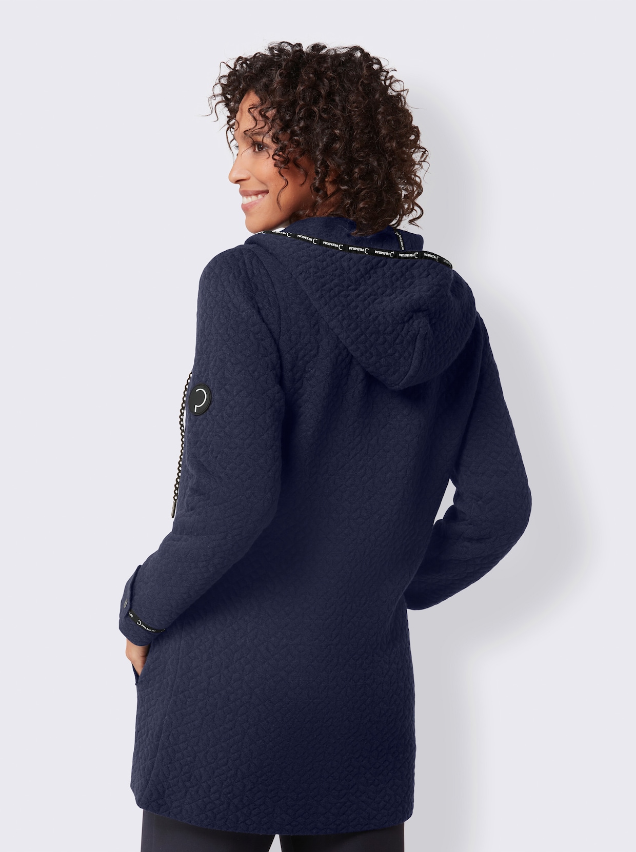 CREATION L PREMIUM Woll-Mix-Strickjacke - marine