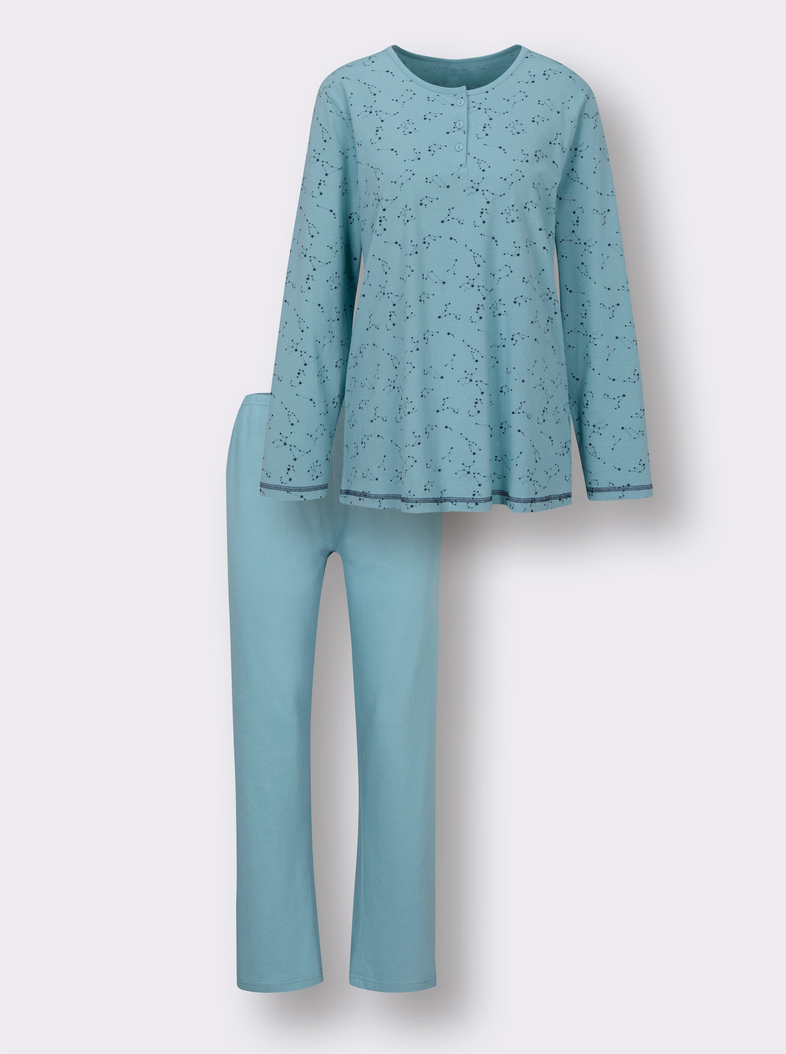 Comtessa Schlafanzug mit Sternbilder-Print - ozean-dunkelblau-bedruckt