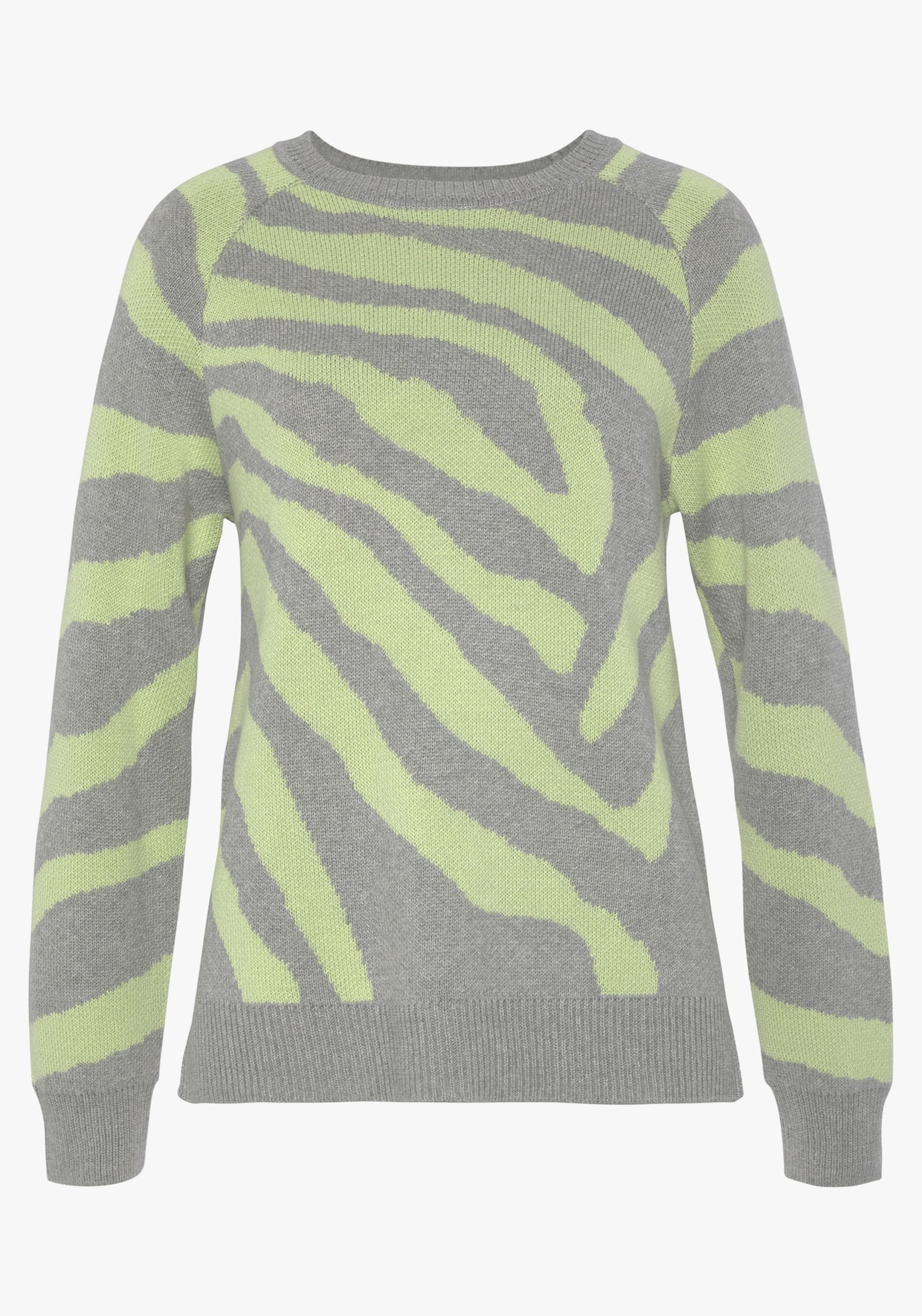 LASCANA Pull en tricot - gris-citron vert