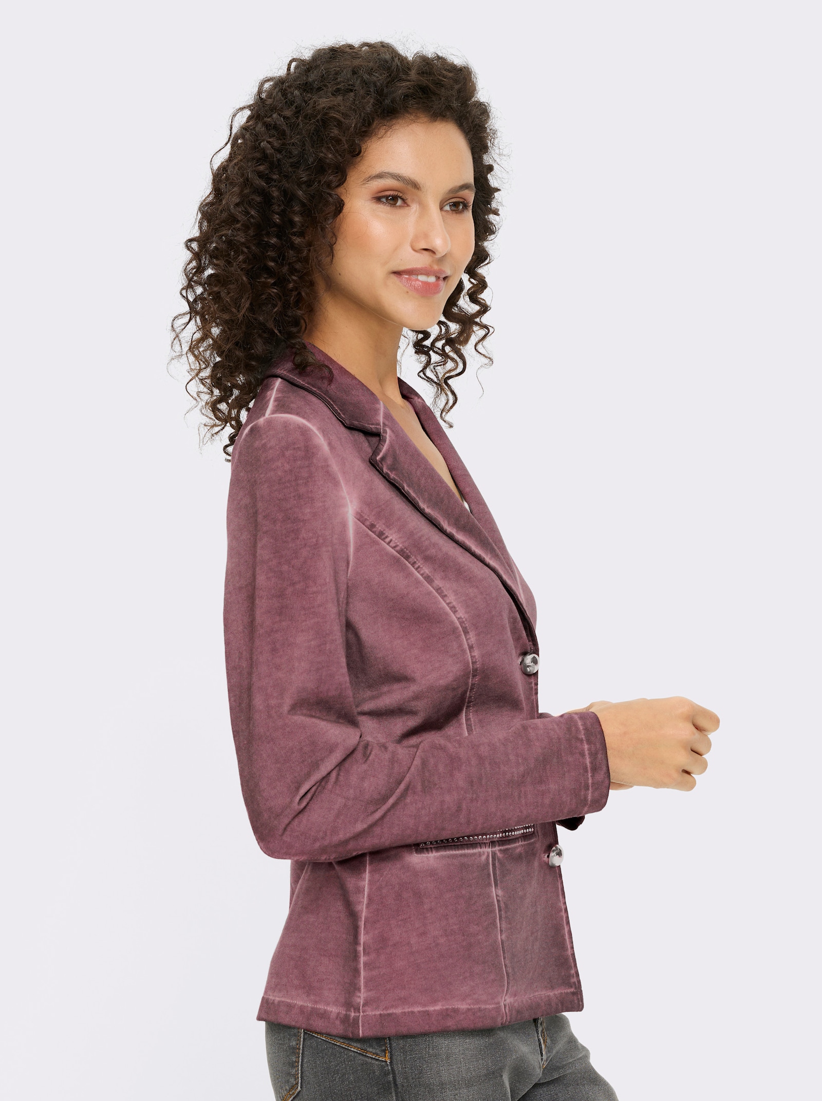 heine Sweatblazer mit Ziersteinen - bordeaux