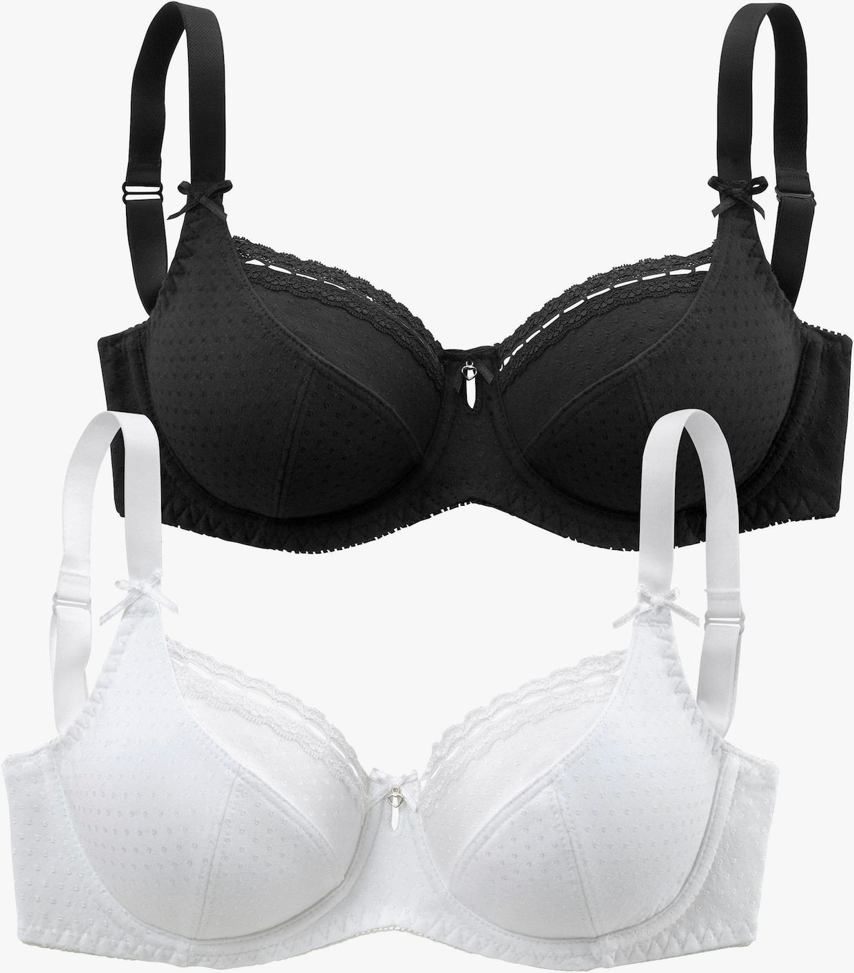 petite fleur Soutien-gorge à armatures - blanc + noir