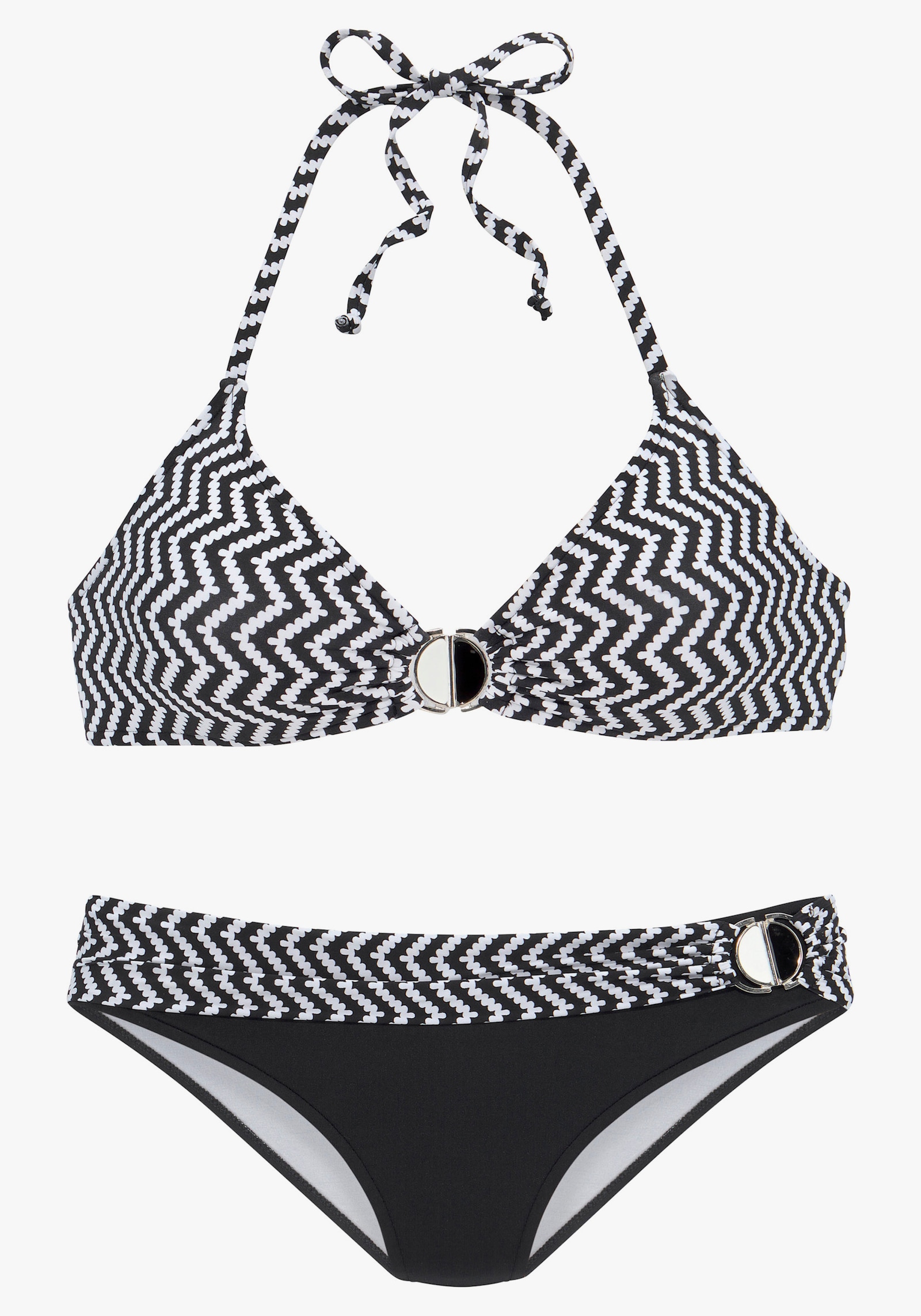 JETTE Triangelbikini - zwart/wit