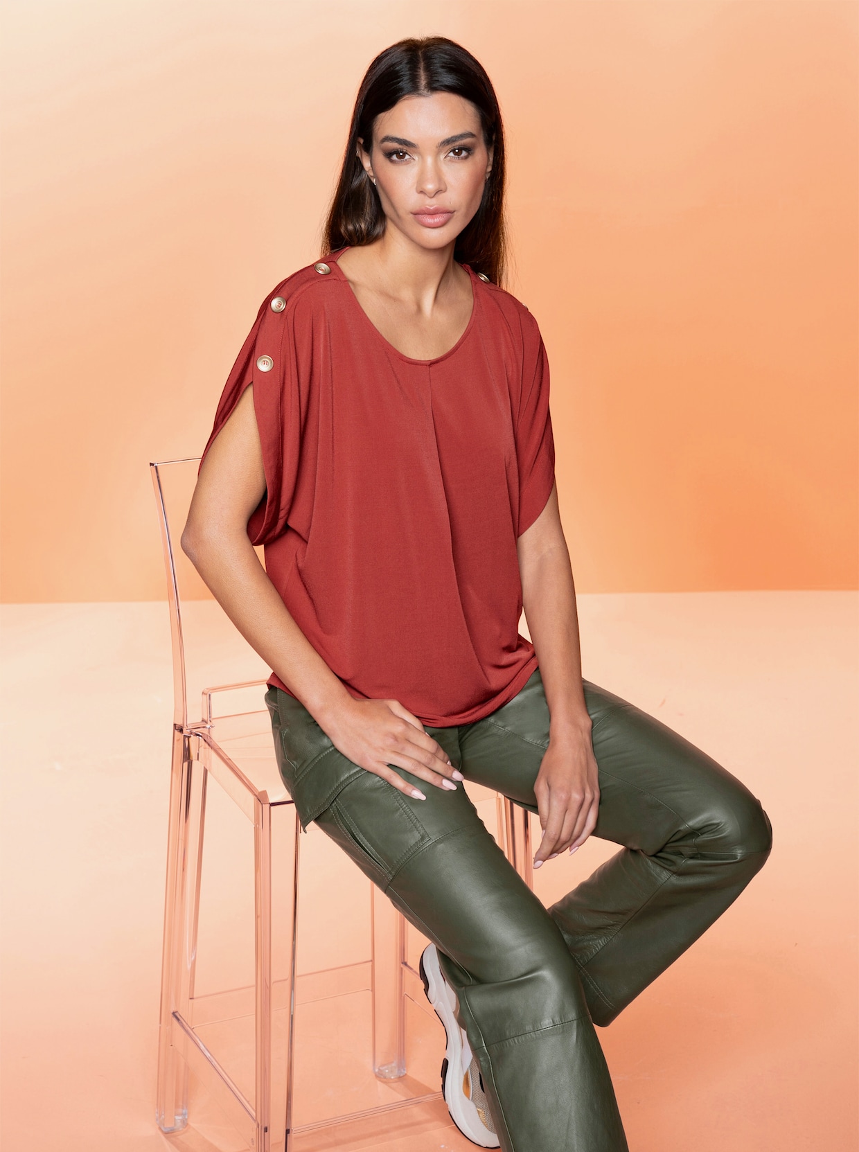 heine Shirt met korte mouwen - terra