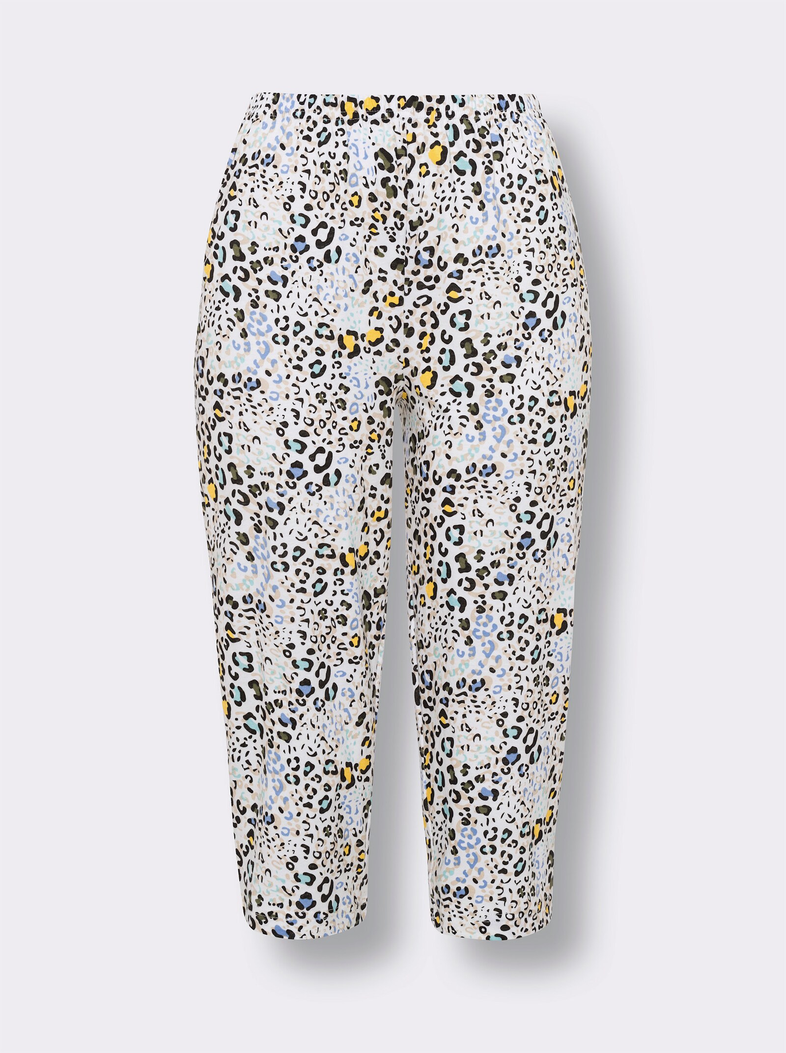 Capri-pyjama met borstzak - wit geprint