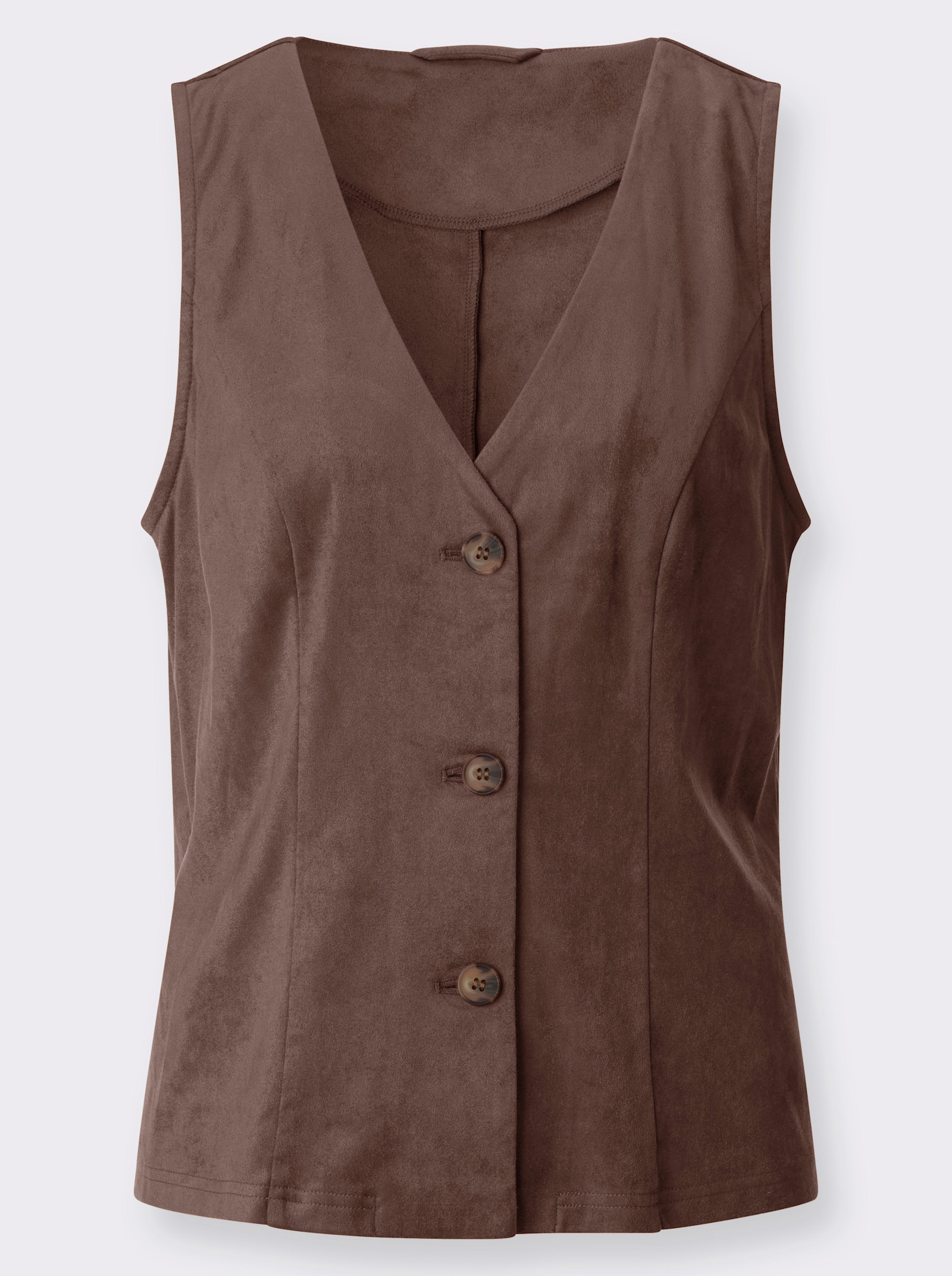 Lederimitatweste mit V-Ausschnitt - schoko