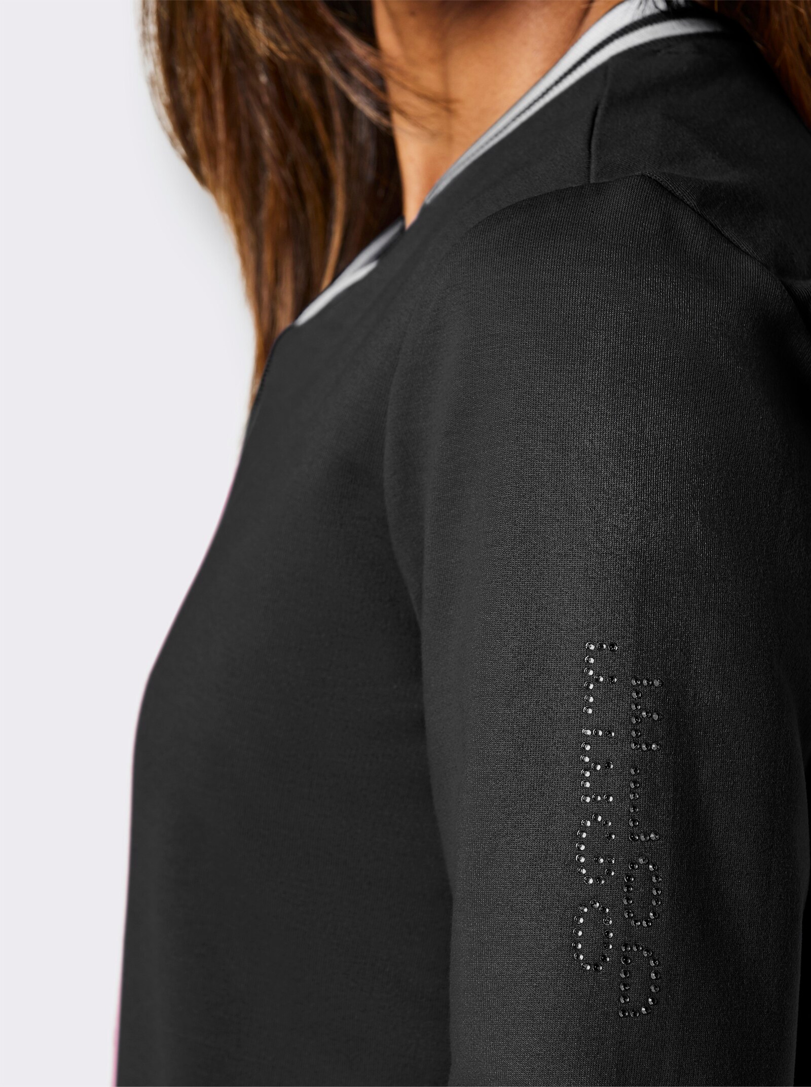 feel good Jacke im College-Look - schwarz-weiß