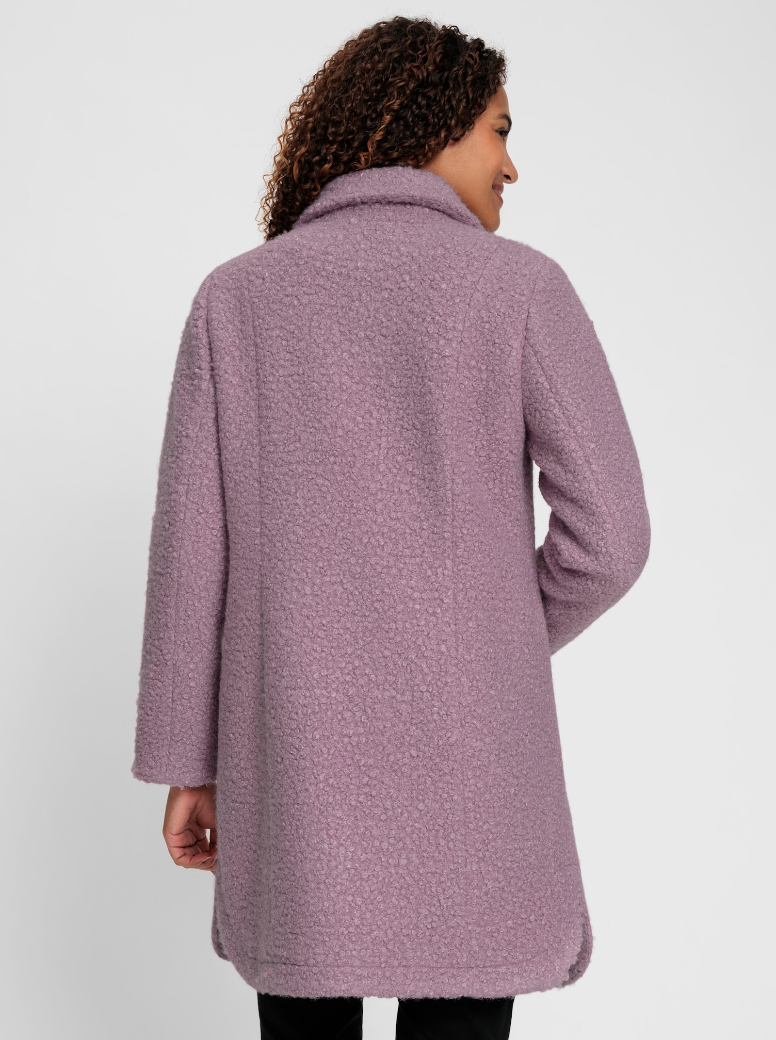 Wintermantel in Bouclé-Qualität - mauve