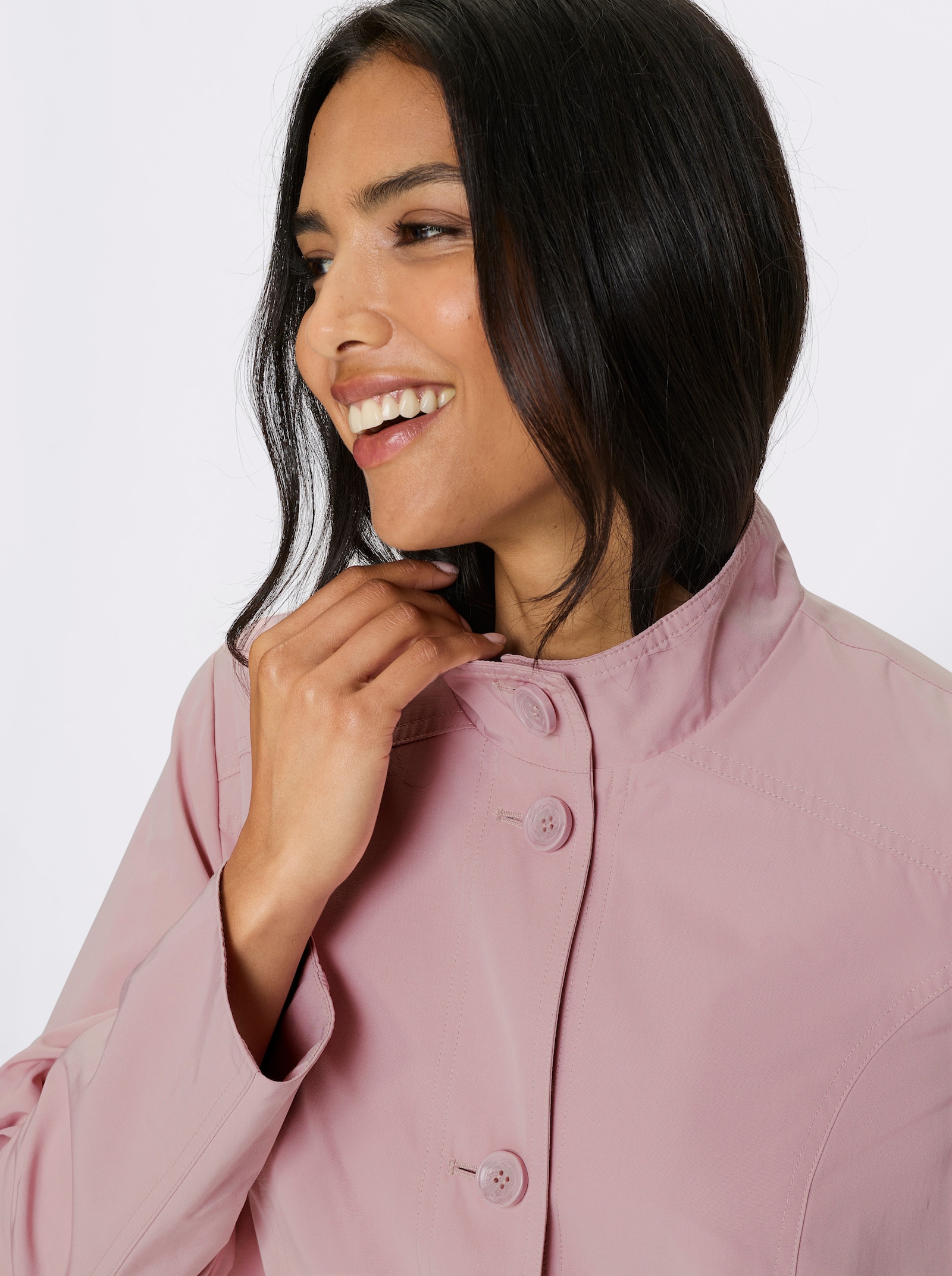 Longjacke mit Gehschlitz hinten - hortensie