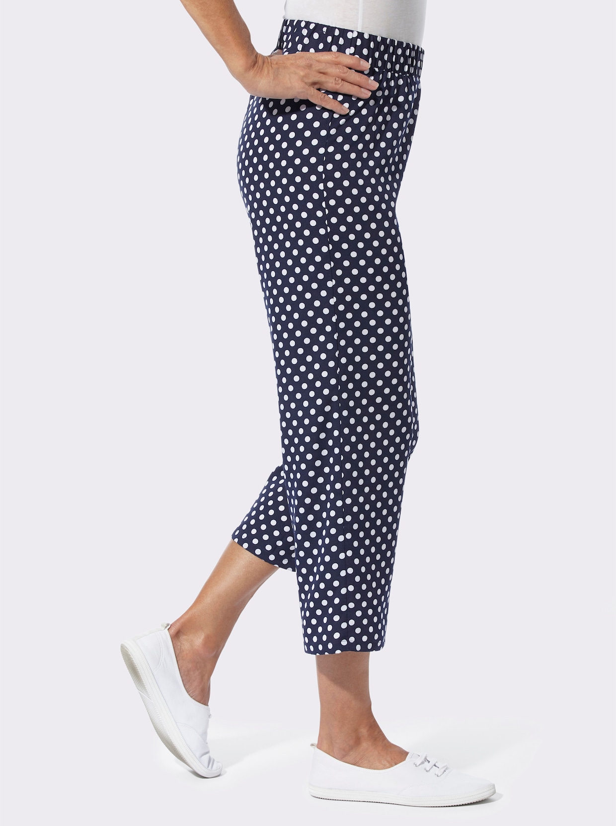 Culotte - marine/wit gestippeld