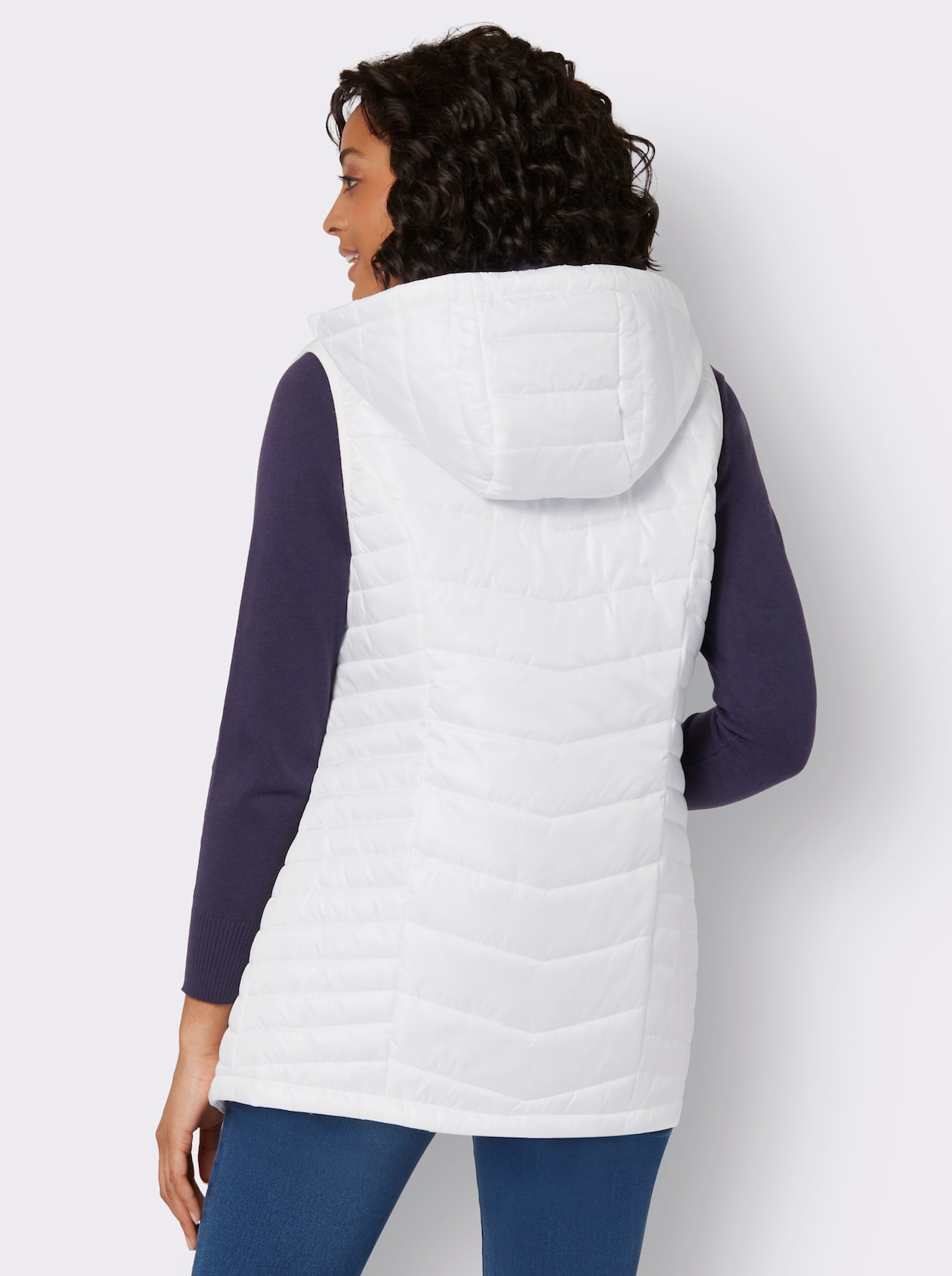 Lange bodywarmer - wit