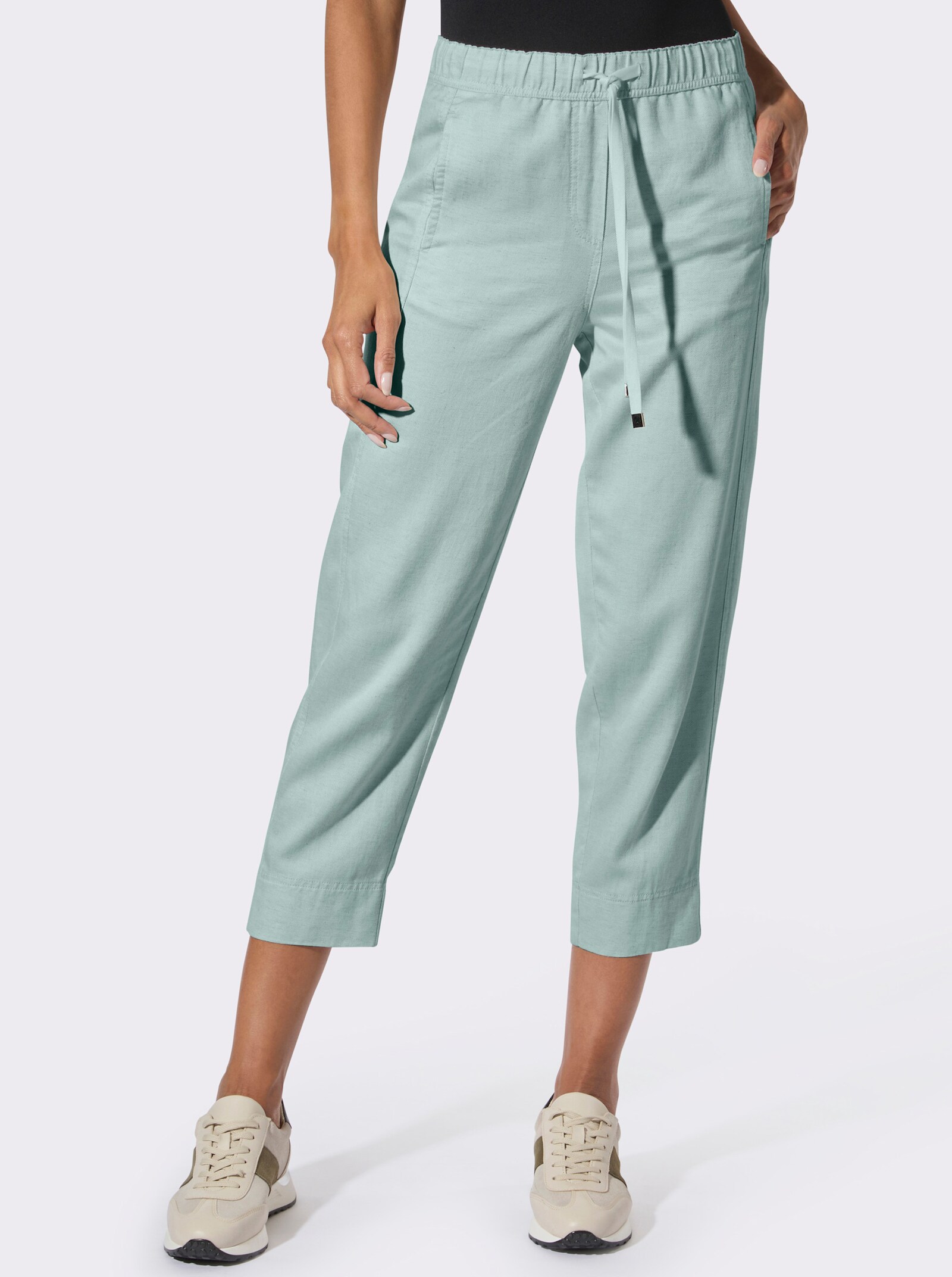 Ascari Edel-Jogpants mit Leinen - kalkmint
