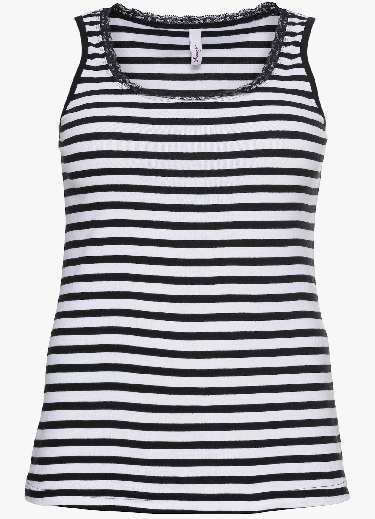 sheego Tanktop - zwart/wit