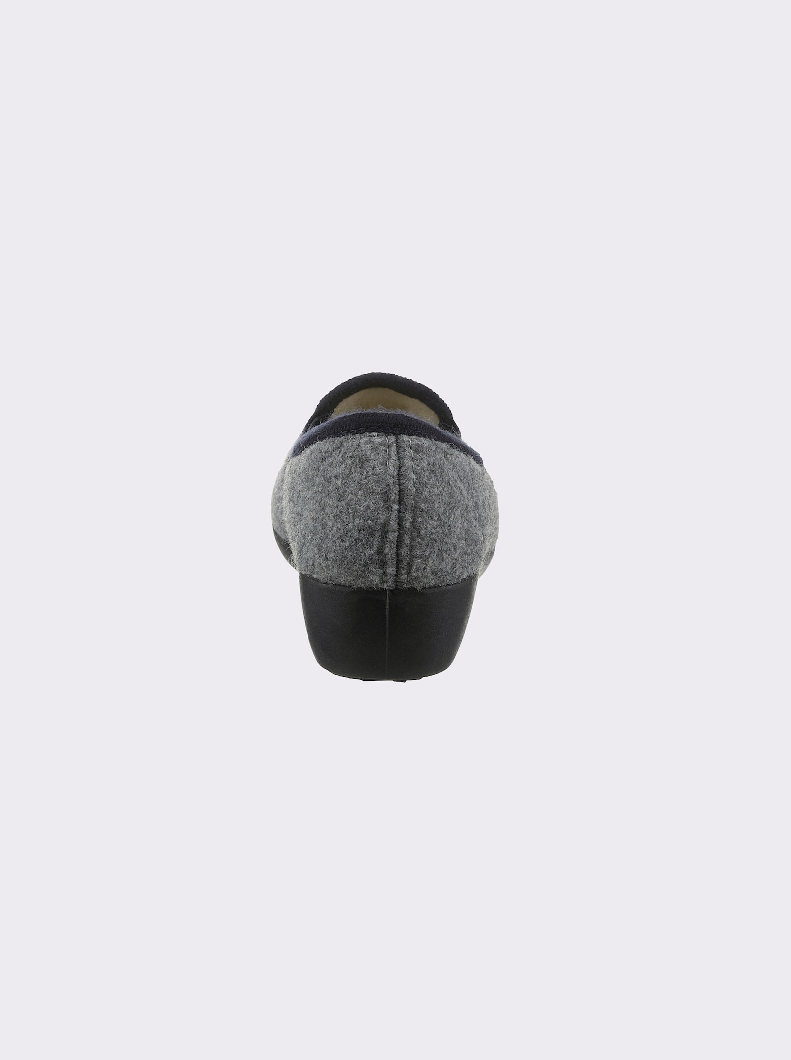 Hausschuh mit Fersendämpfung, wärmend - grau