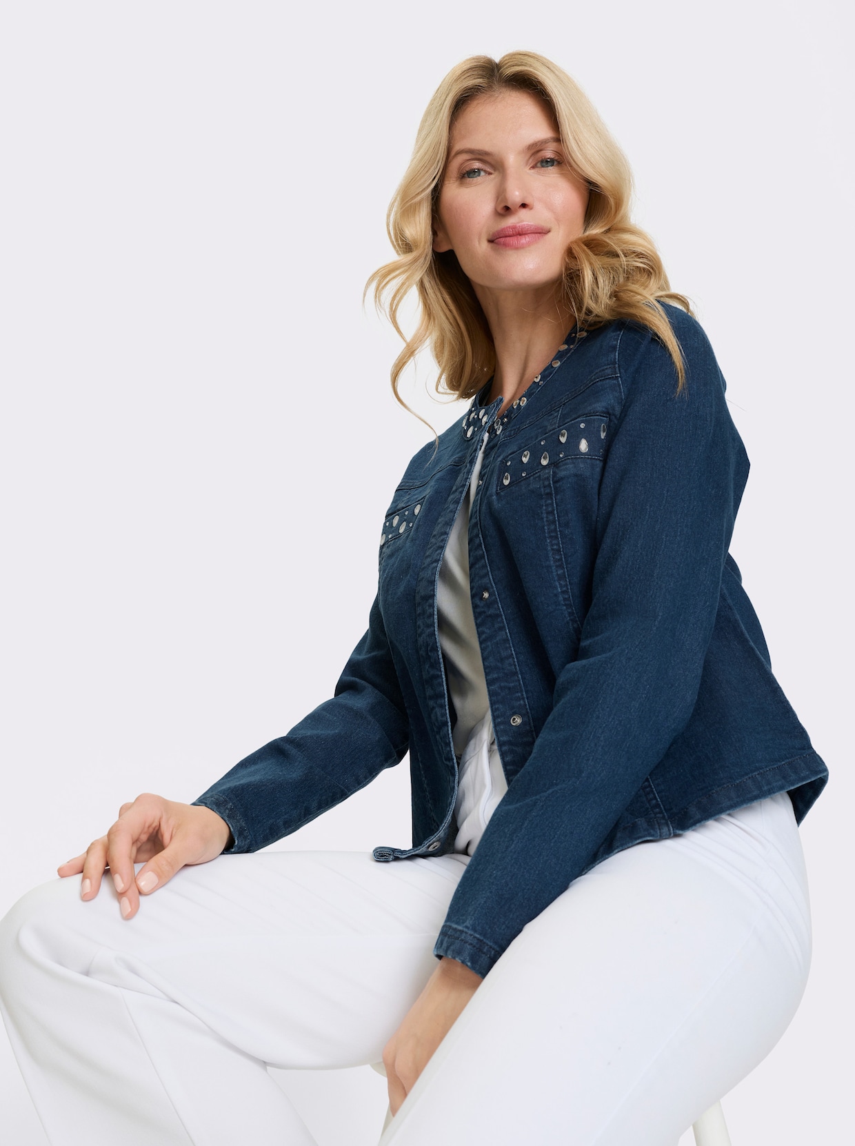 Jeansjacke - blue-stone-washed