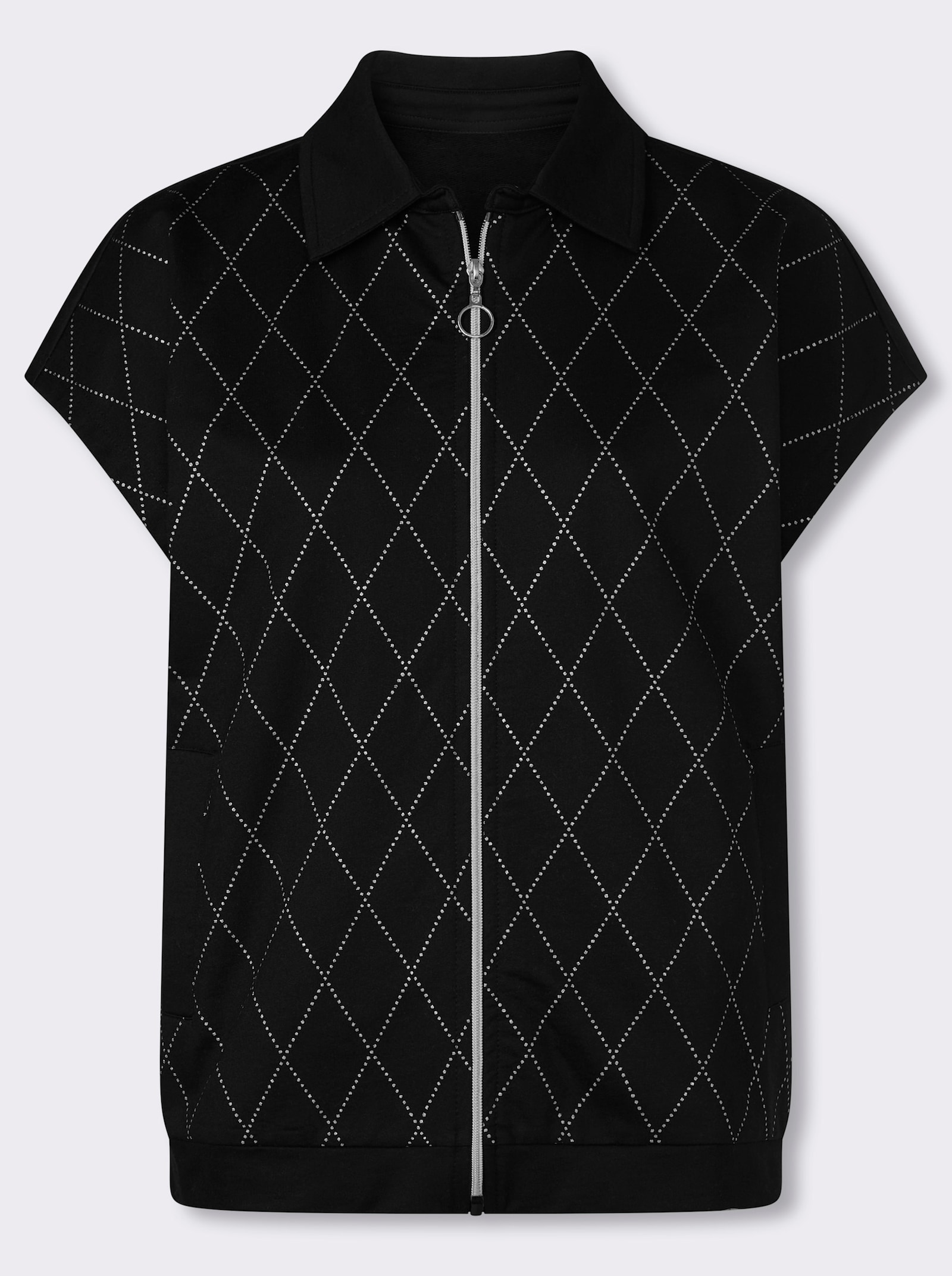 Sweatweste mit Folien-Druck vorne - schwarz