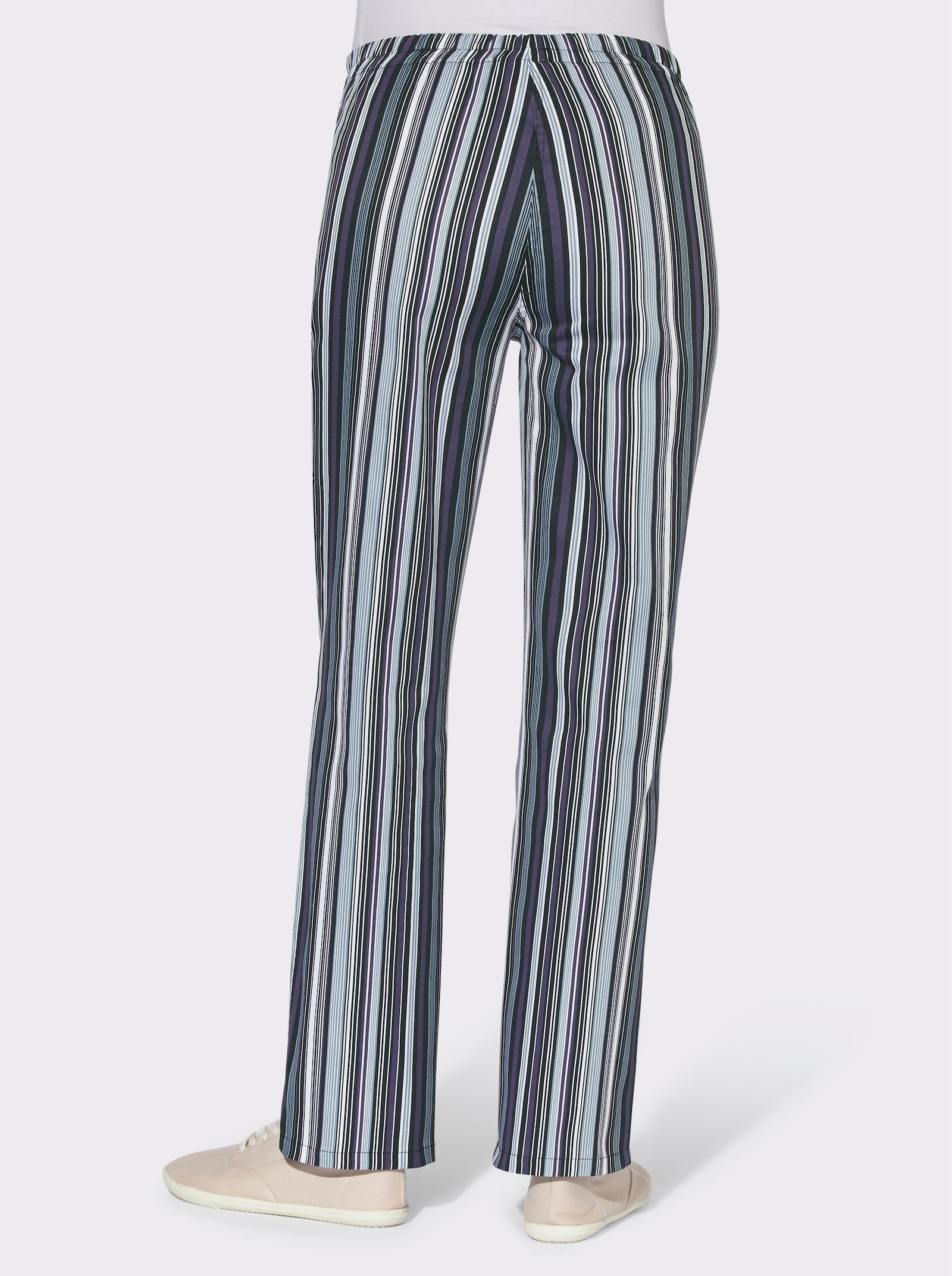 Schlupfhose aus Baumwolle - schwarz-gestreift