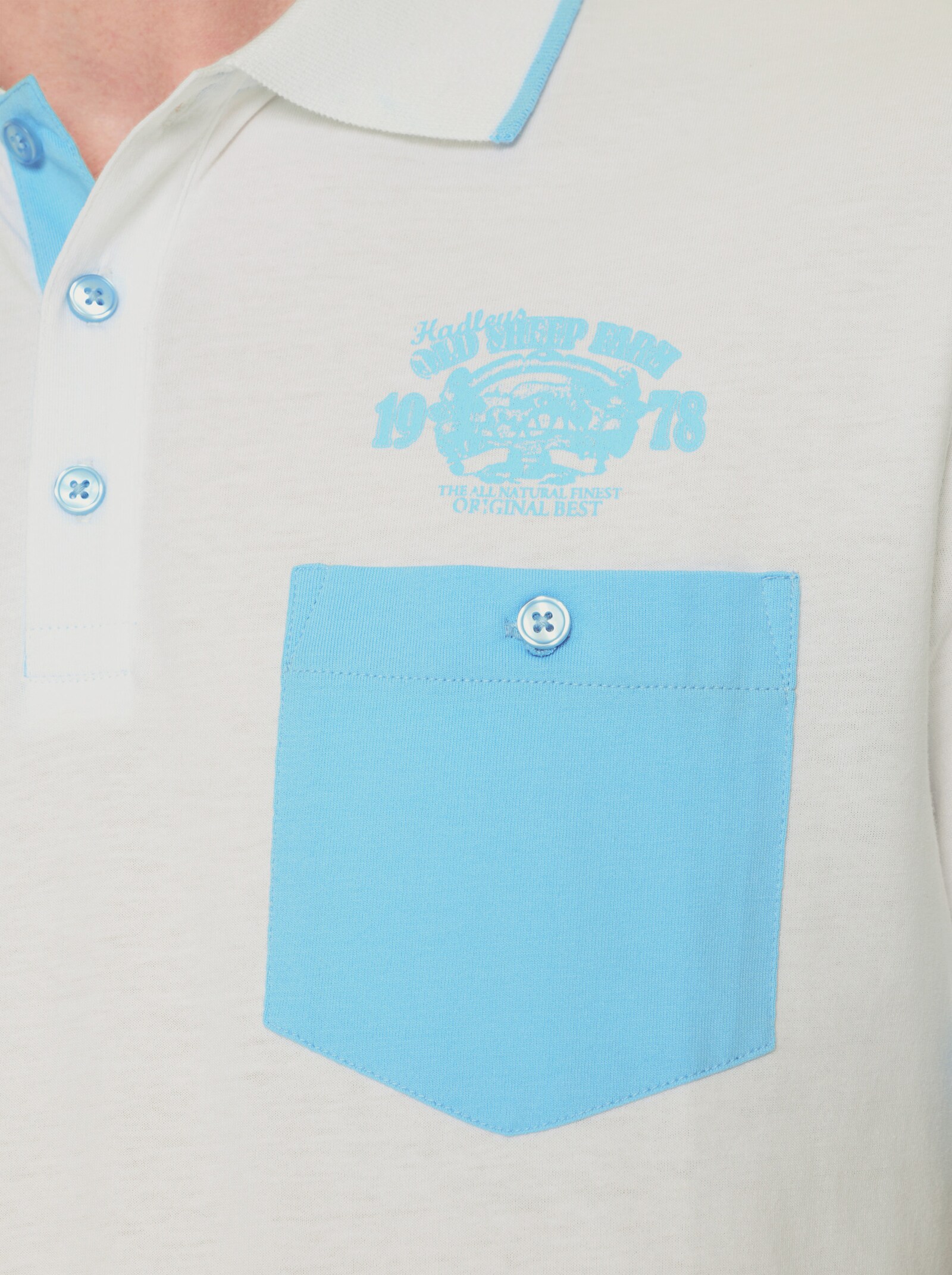 Poloshirt mit kontrastfarbigen Details - weiß