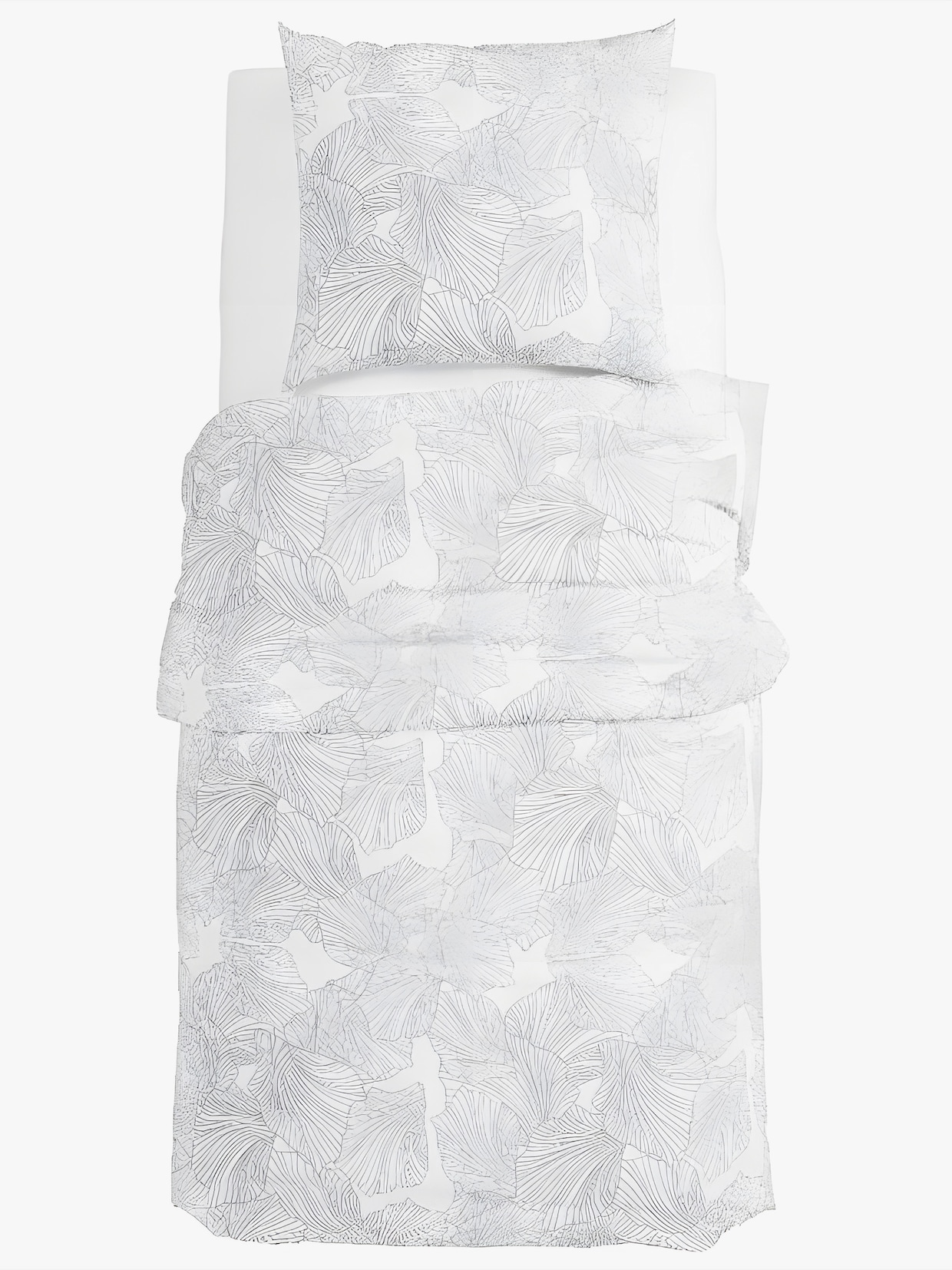 Grund Wendebettwäsche - weiß-grau-bedruckt