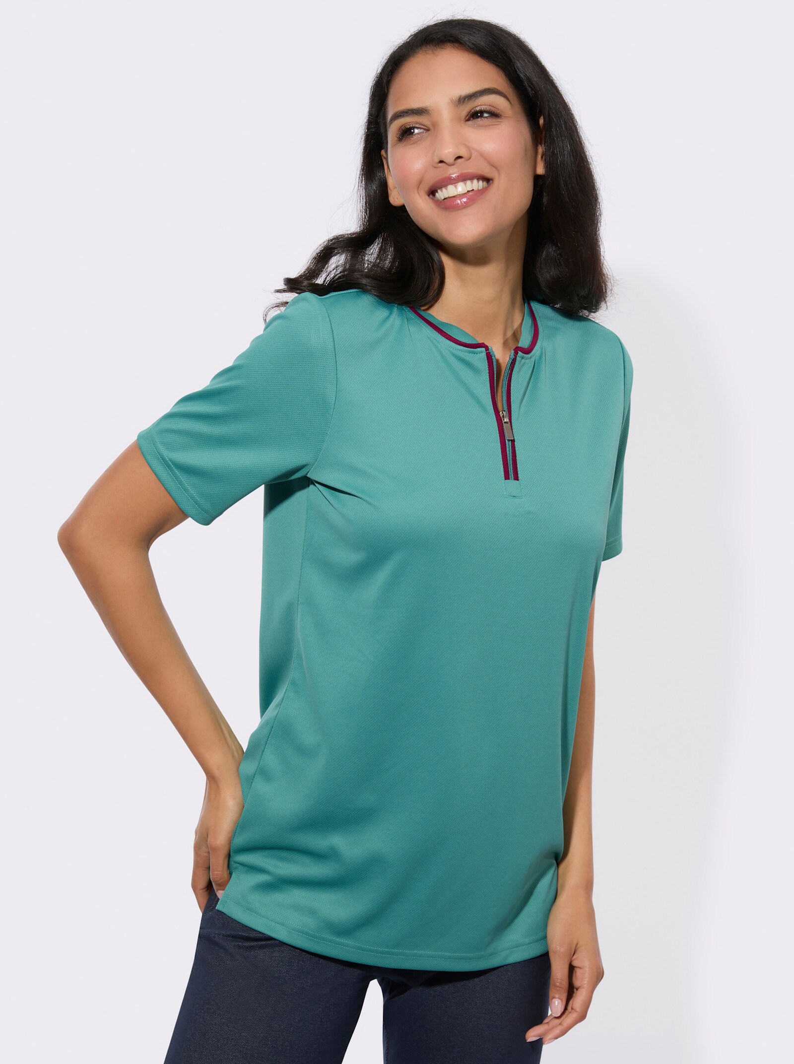 Funktionsshirt in atmungsaktiver Qualität - salbei